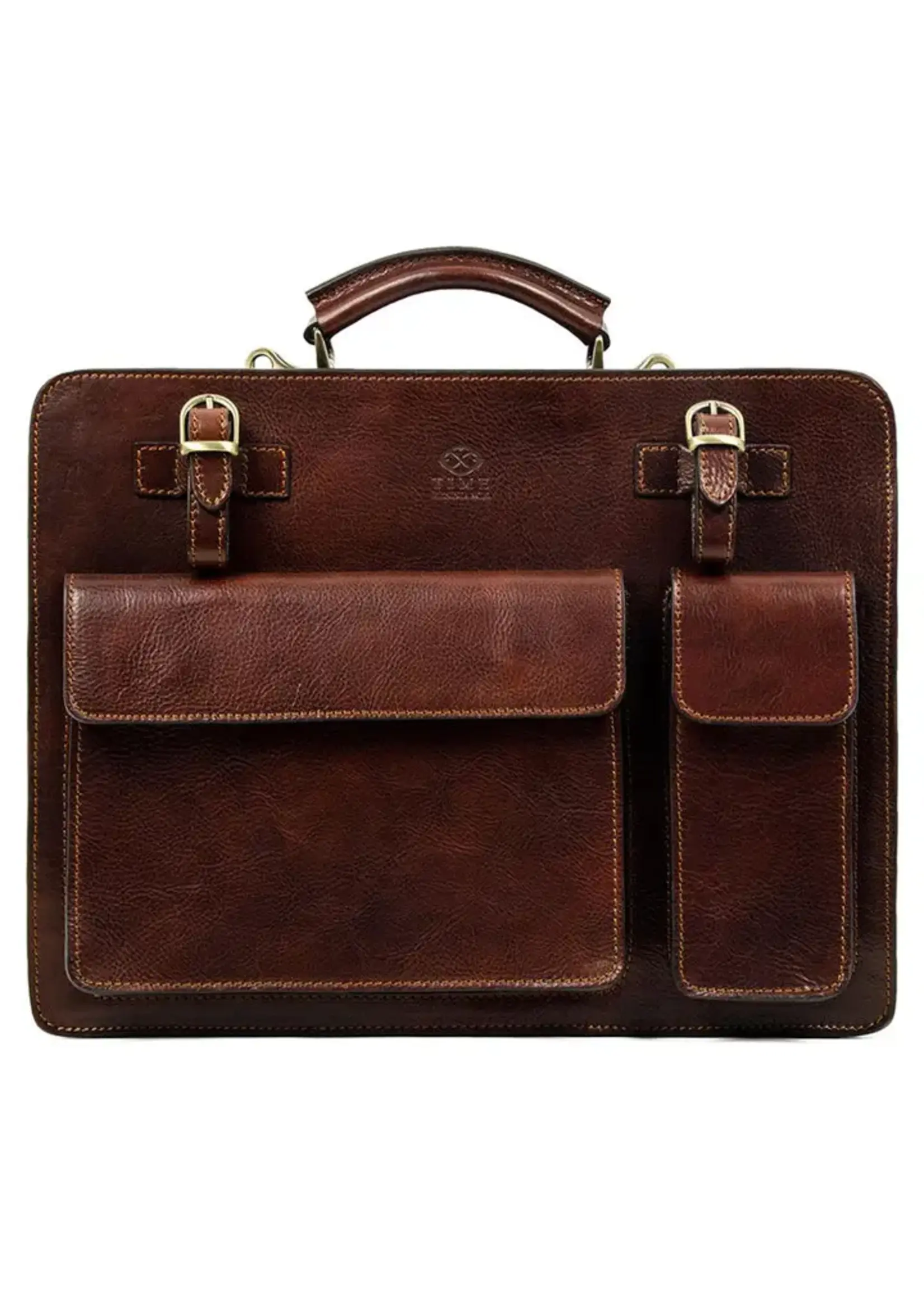 Time Resistance Full Grain Italian leather satchel work bag- the prophet