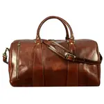 Time Resistance Brown Leather Duffle Bag, Wise Children Travel Bag