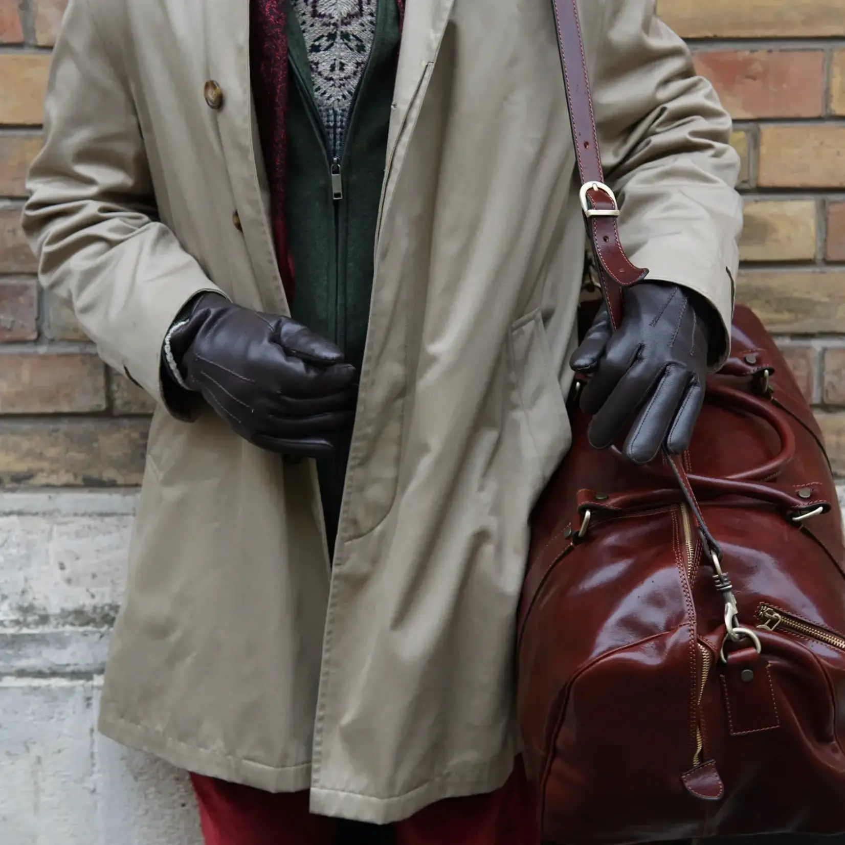 Time Resistance Brown Leather Duffle Bag, Wise Children Travel Bag