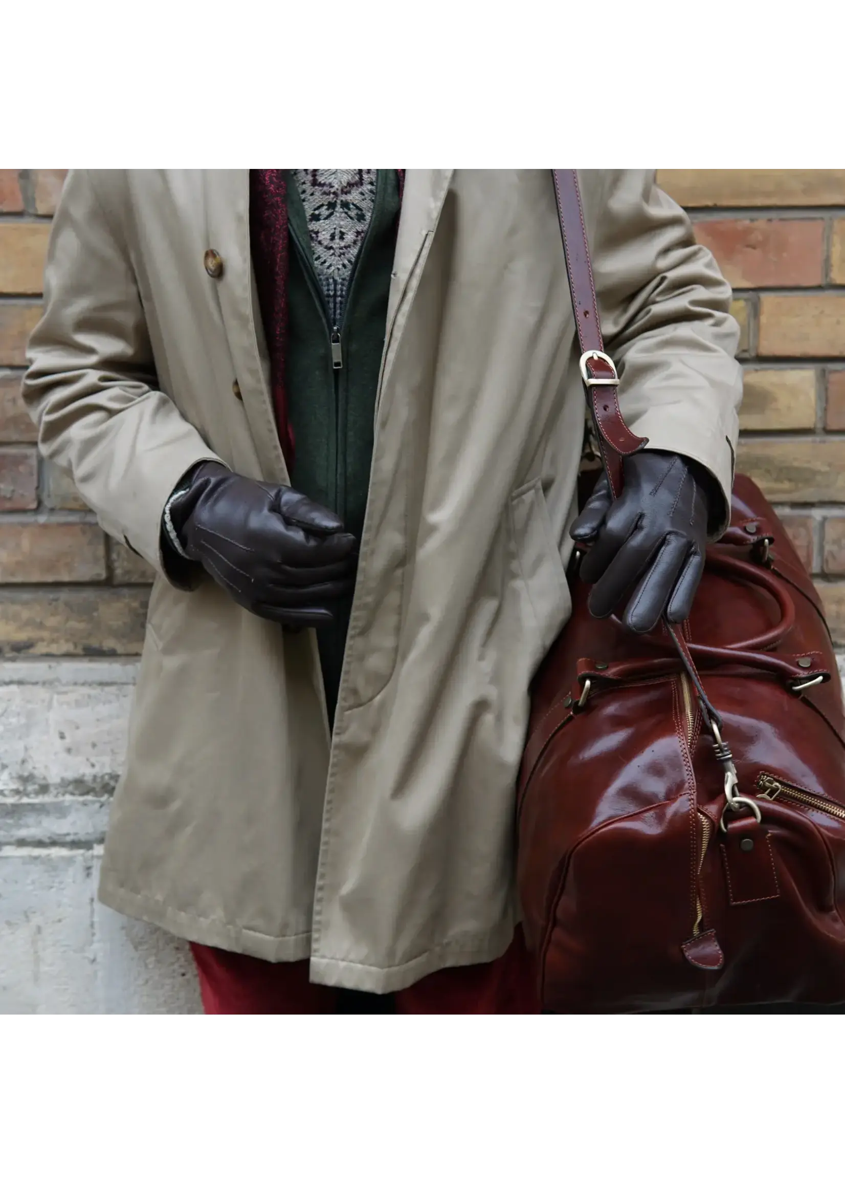 Time Resistance Brown Leather Duffle Bag, Wise Children Travel Bag