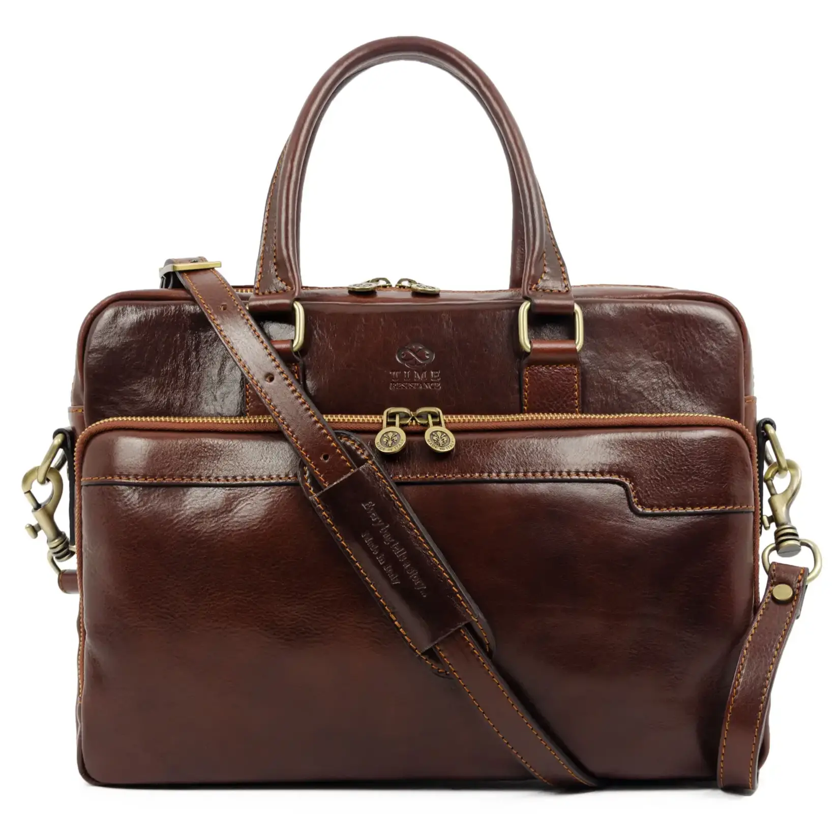 Time Resistance Brown Leather briefcase  Orlando