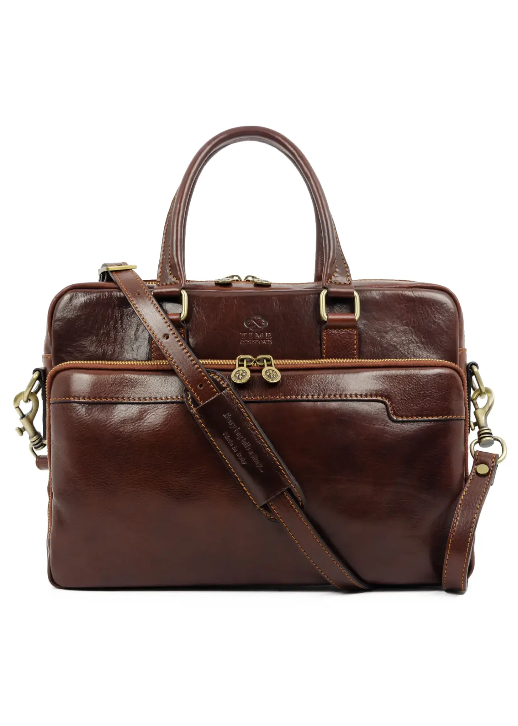 Time Resistance Brown Leather briefcase  Orlando