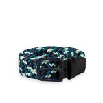 Scotch & Soda Blue Leather trimmed elastic belt XL