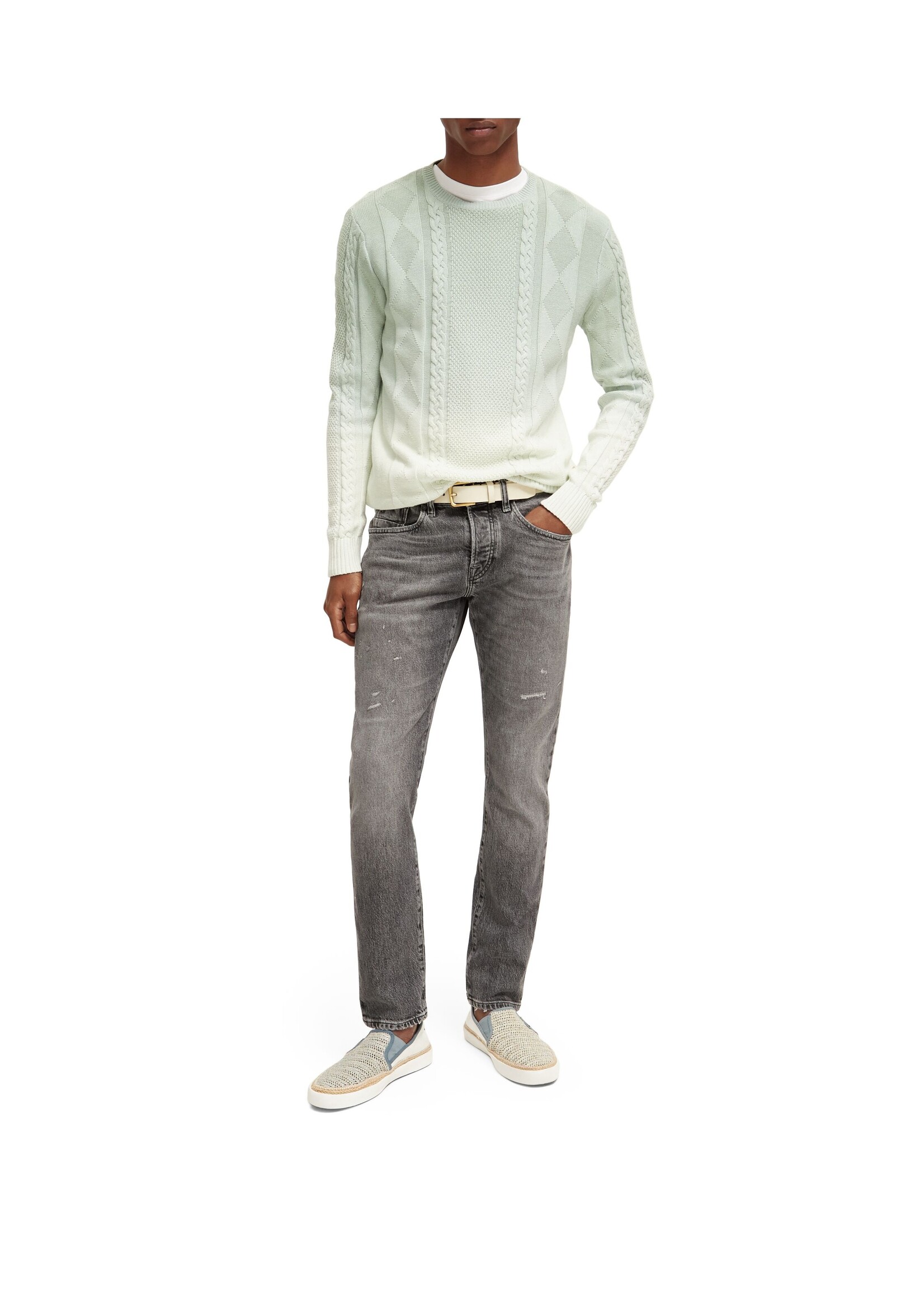 Scotch & Soda Recycled Leather belt with inside print