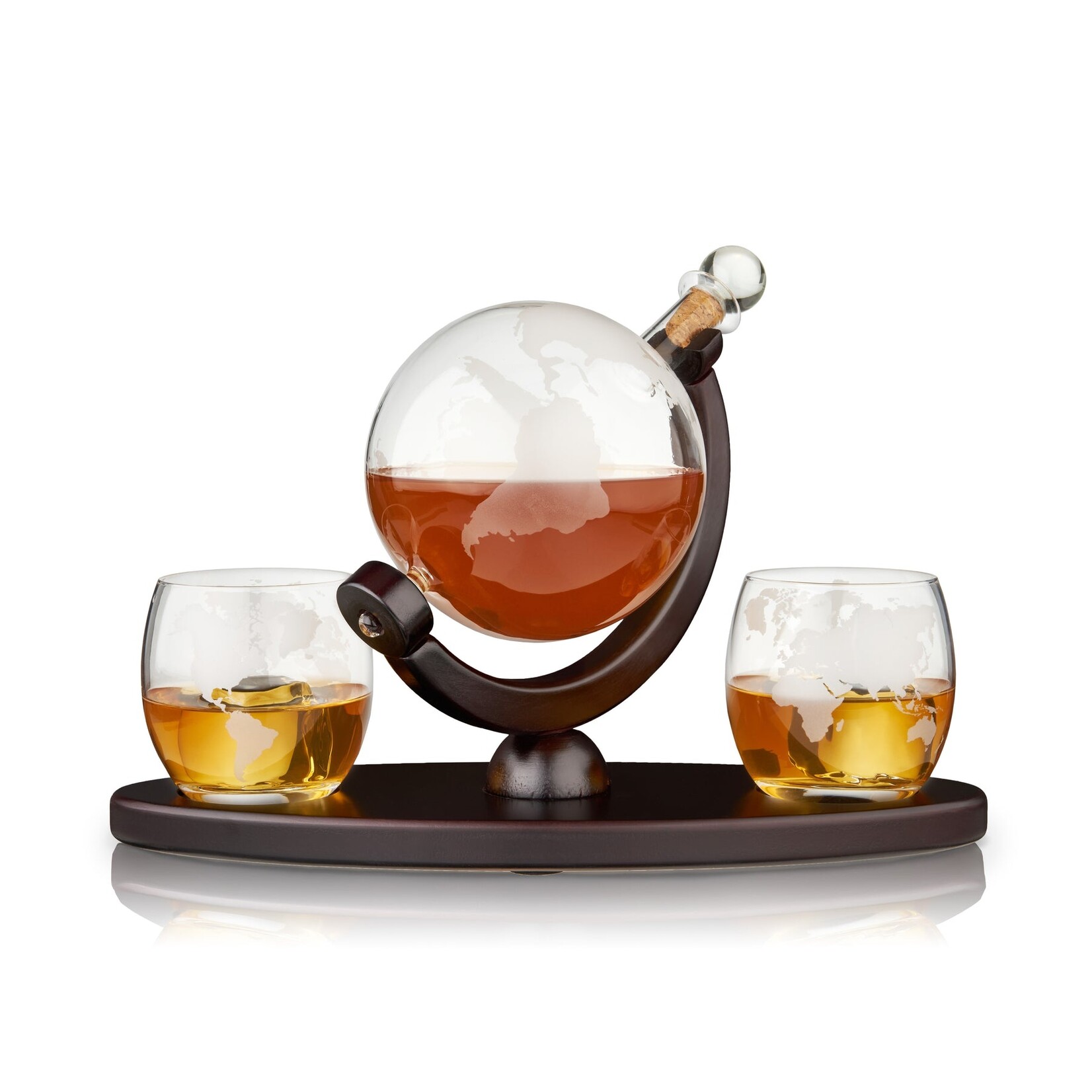 Little global Viski Globe Decanter & Whiskey Tumblers Set