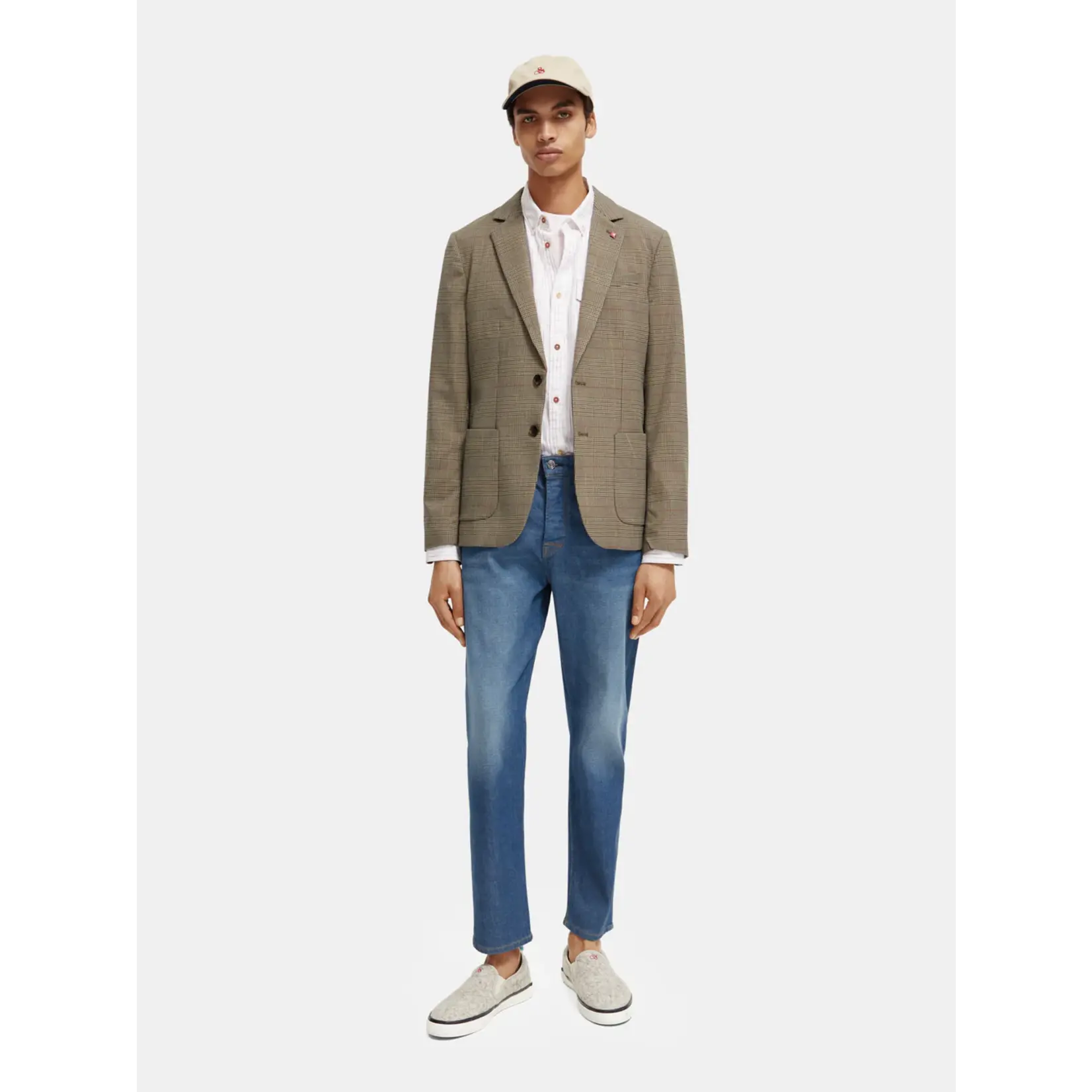 Scotch & Soda Single-breasted yarn-dyed checked blazer Taupe Check