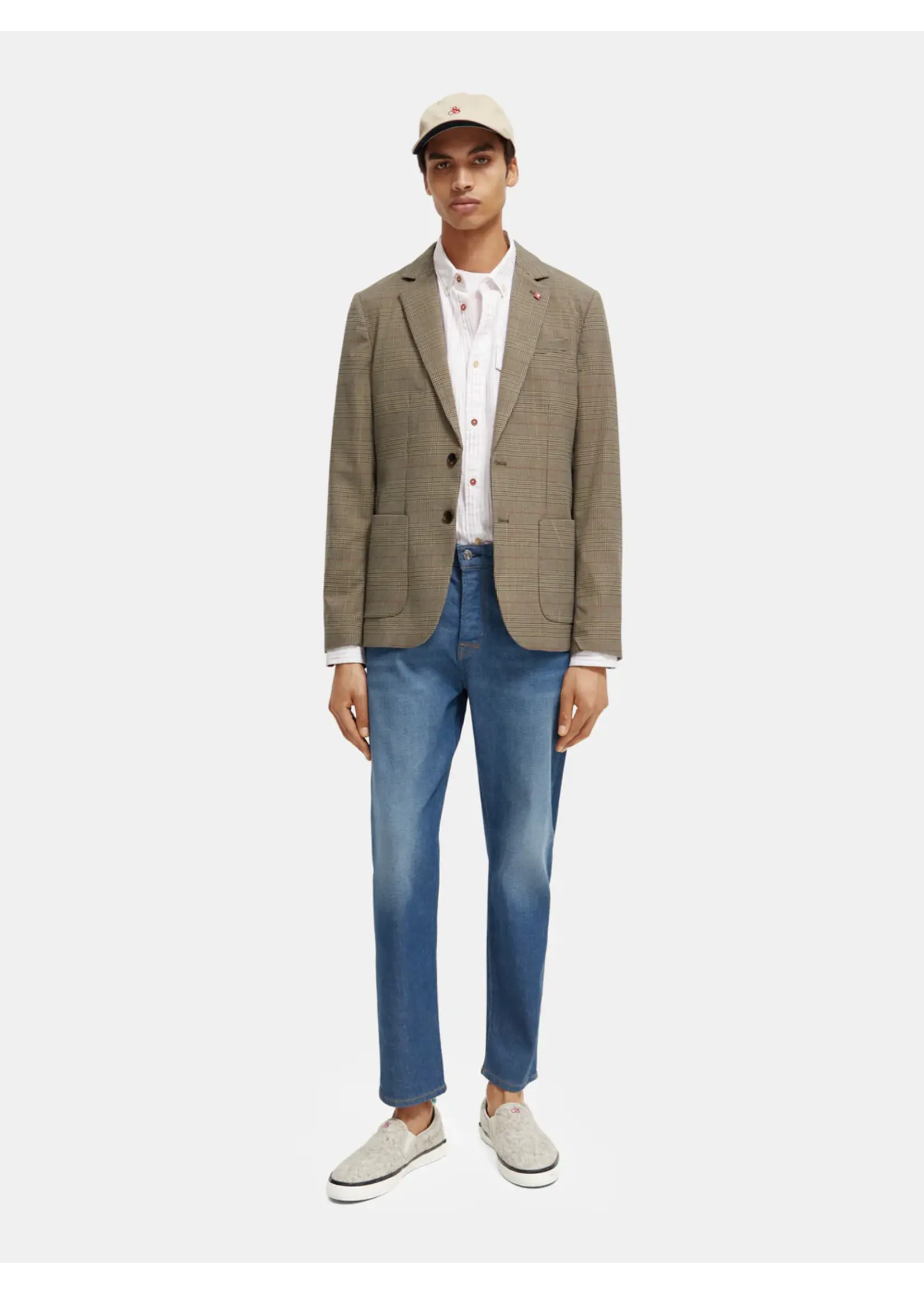 Scotch & Soda Single-breasted yarn-dyed checked blazer Taupe Check