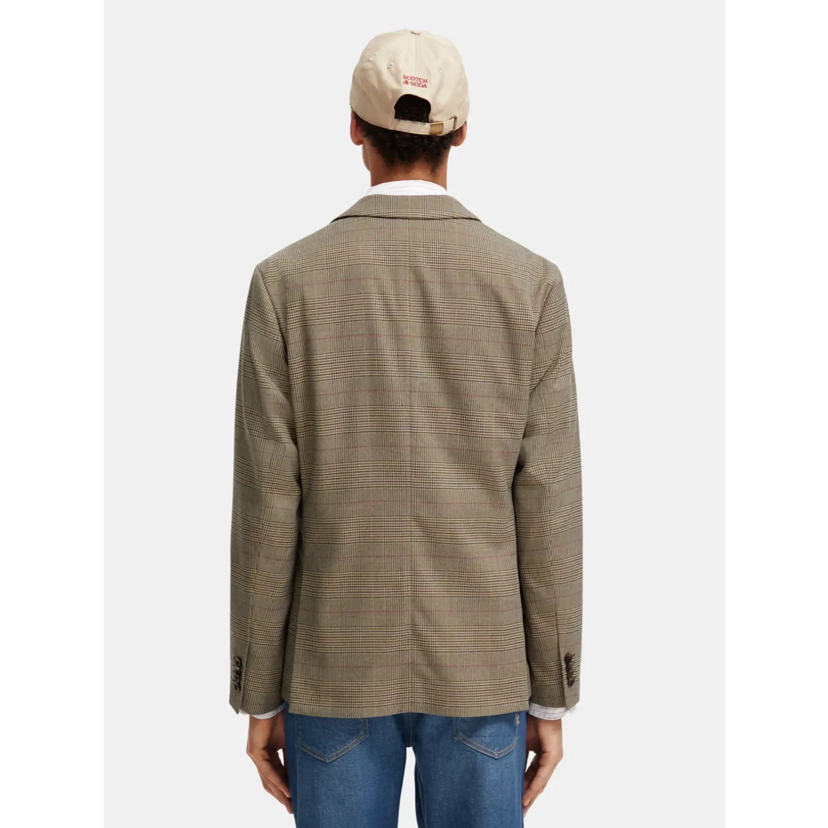 Scotch & Soda Single-breasted yarn-dyed checked blazer Taupe Check