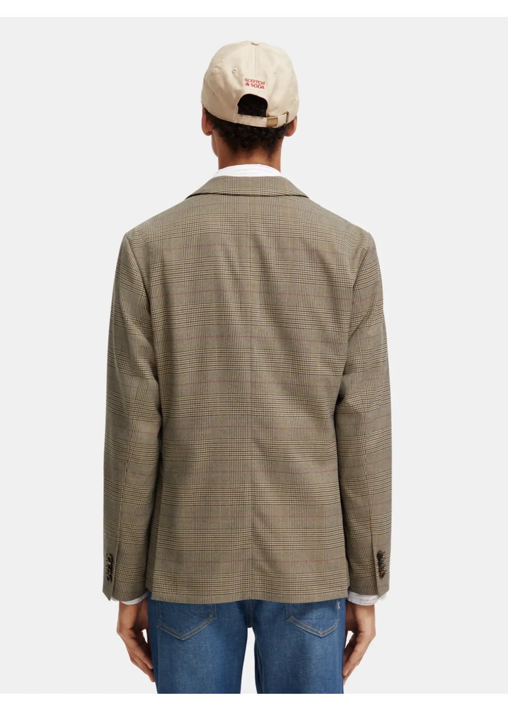 Scotch & Soda Single-breasted yarn-dyed checked blazer Taupe Check