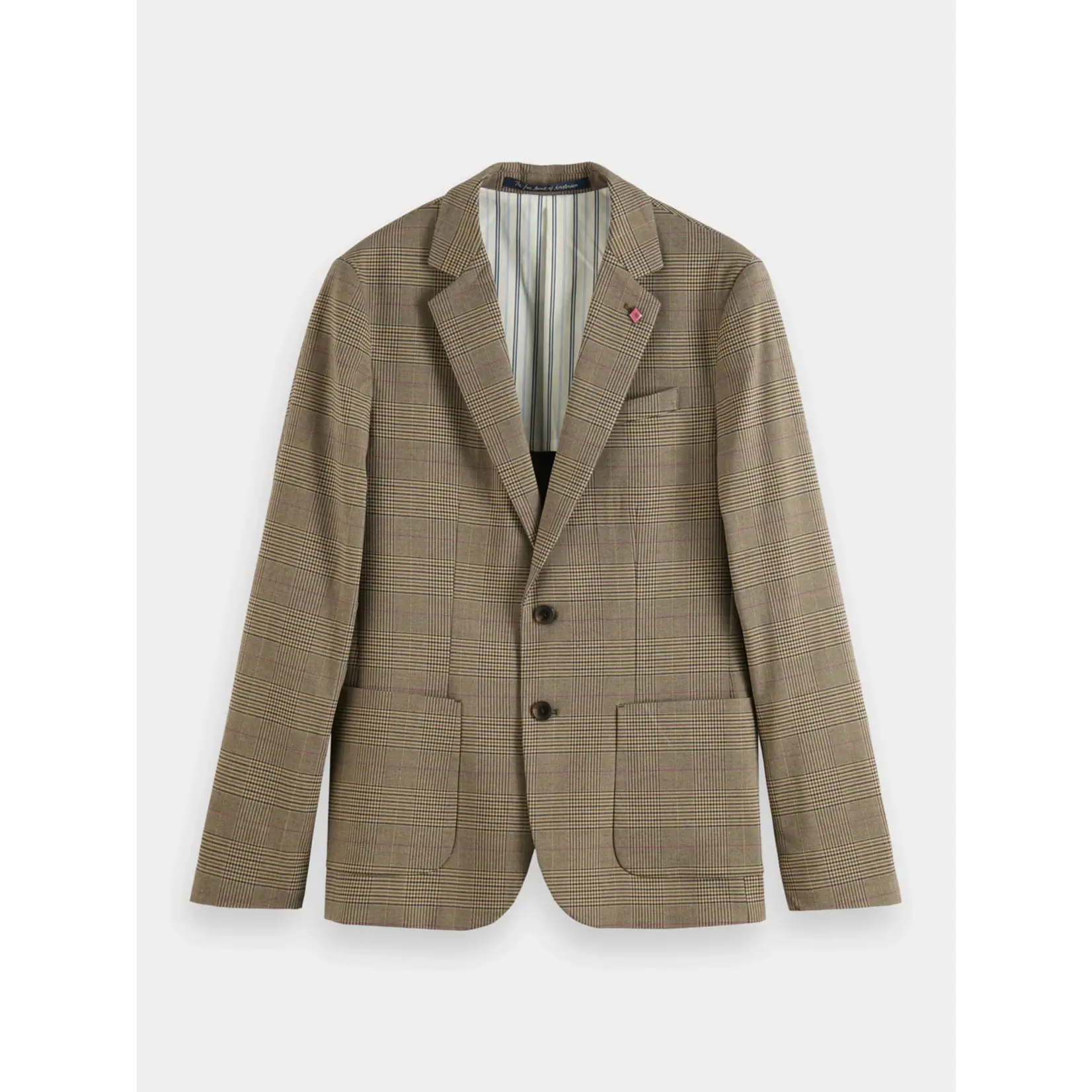 Scotch & Soda Single-breasted yarn-dyed checked blazer Taupe Check