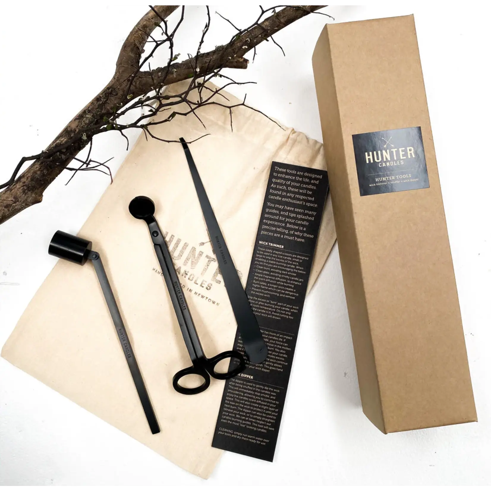 Hunter Candles Hunter tools (WICK TRIMMER + SNUFFER + WICK DIPPER)