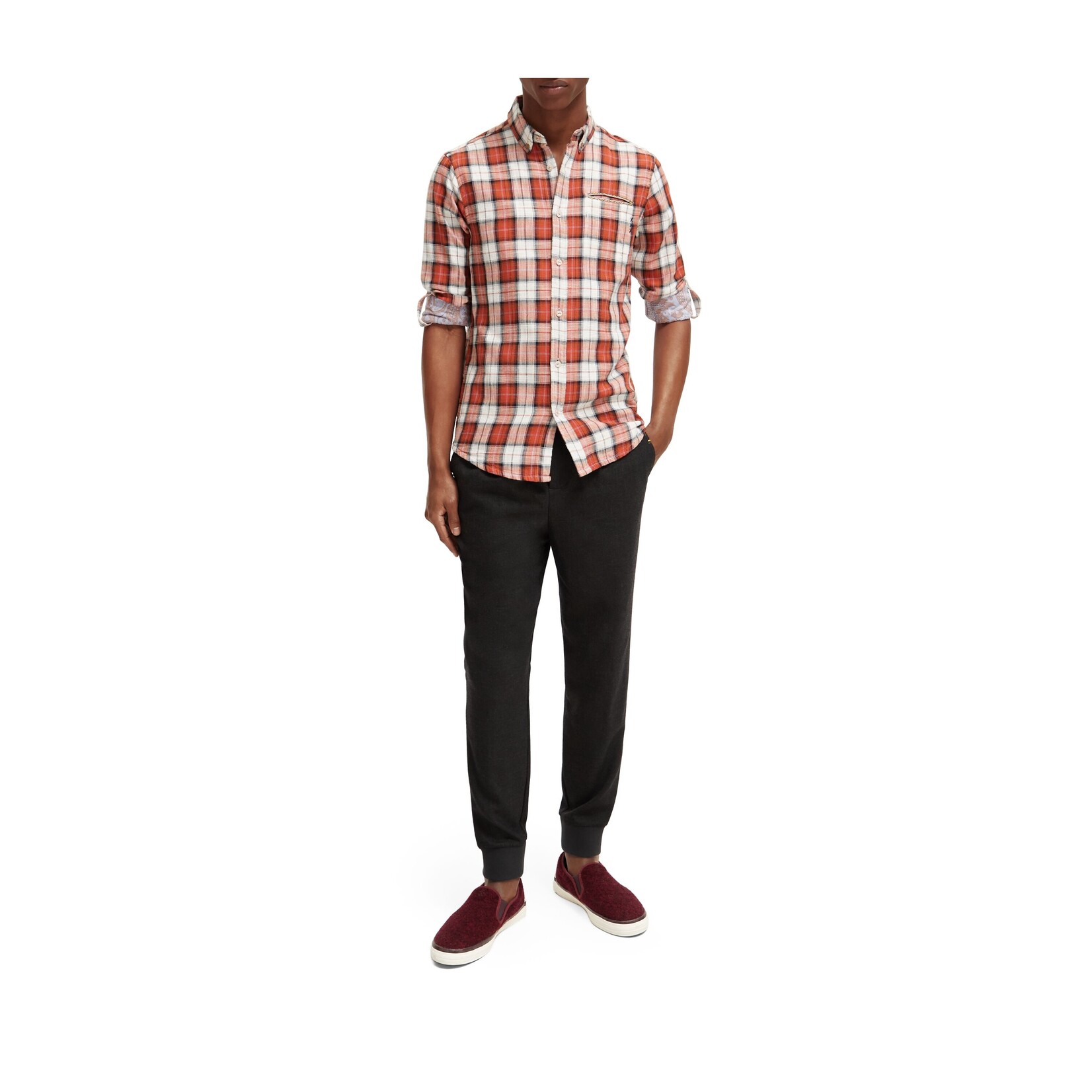 Scotch & Soda Flannel check shirt with sleeve