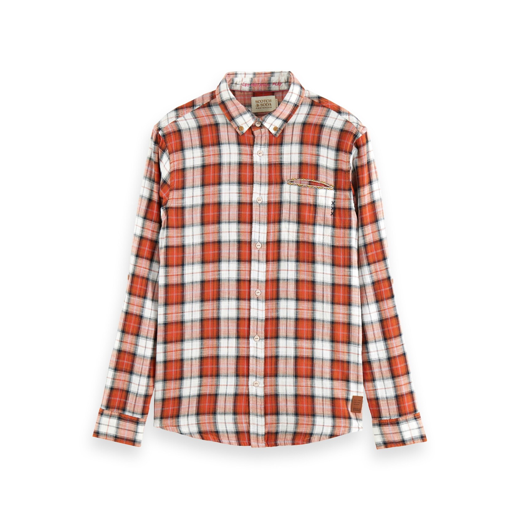 Scotch & Soda Flannel check shirt with sleeve