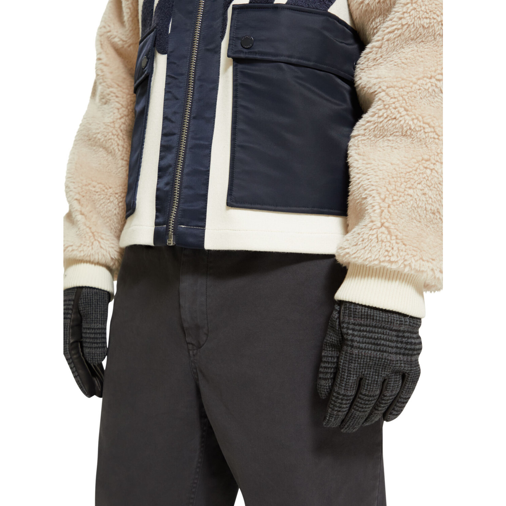 Scotch & Soda Leather and wool gloves