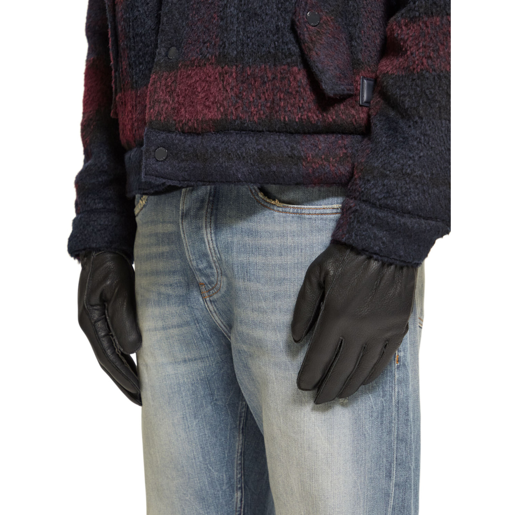 Scotch & Soda Grain leather gloves