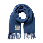 Scotch & Soda Virgin wool fringed woven scarf Dusty Blue OS