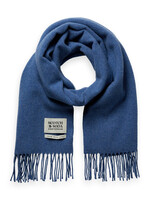 Scotch & Soda Virgin wool fringed woven scarf Dusty Blue OS