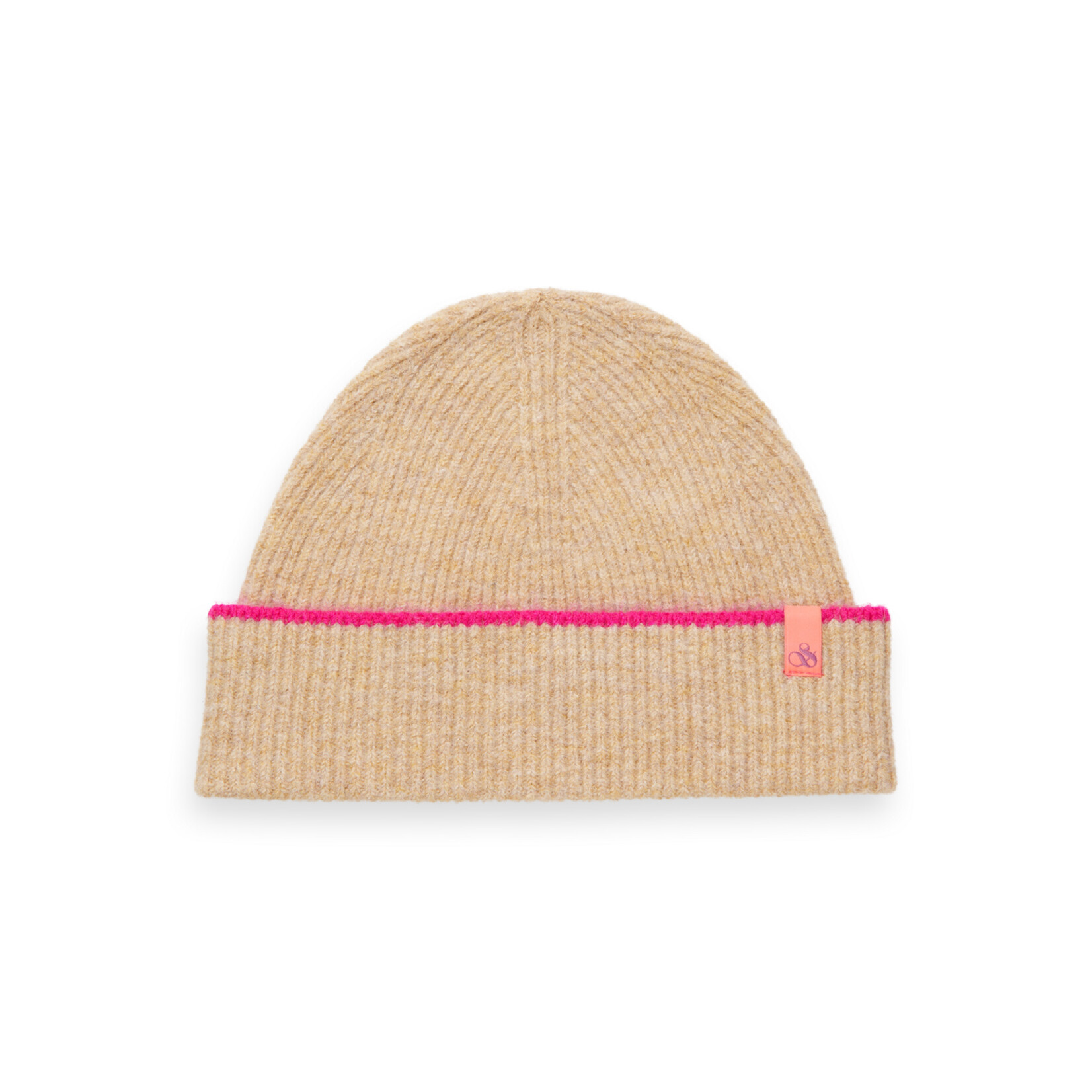 Scotch & Soda Soft rib-knit beanie Sand Melange OS