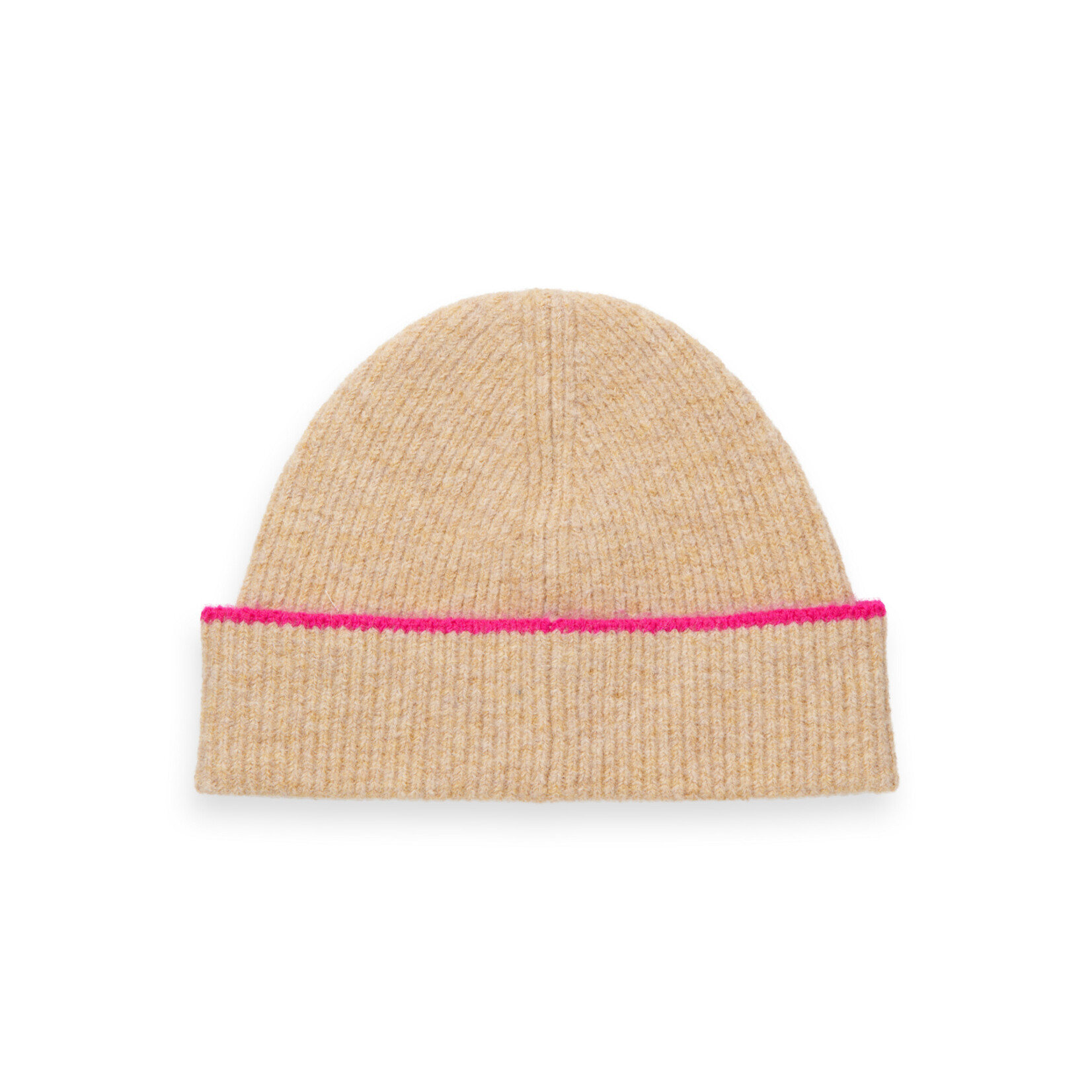 Scotch & Soda Soft rib-knit beanie Sand Melange OS