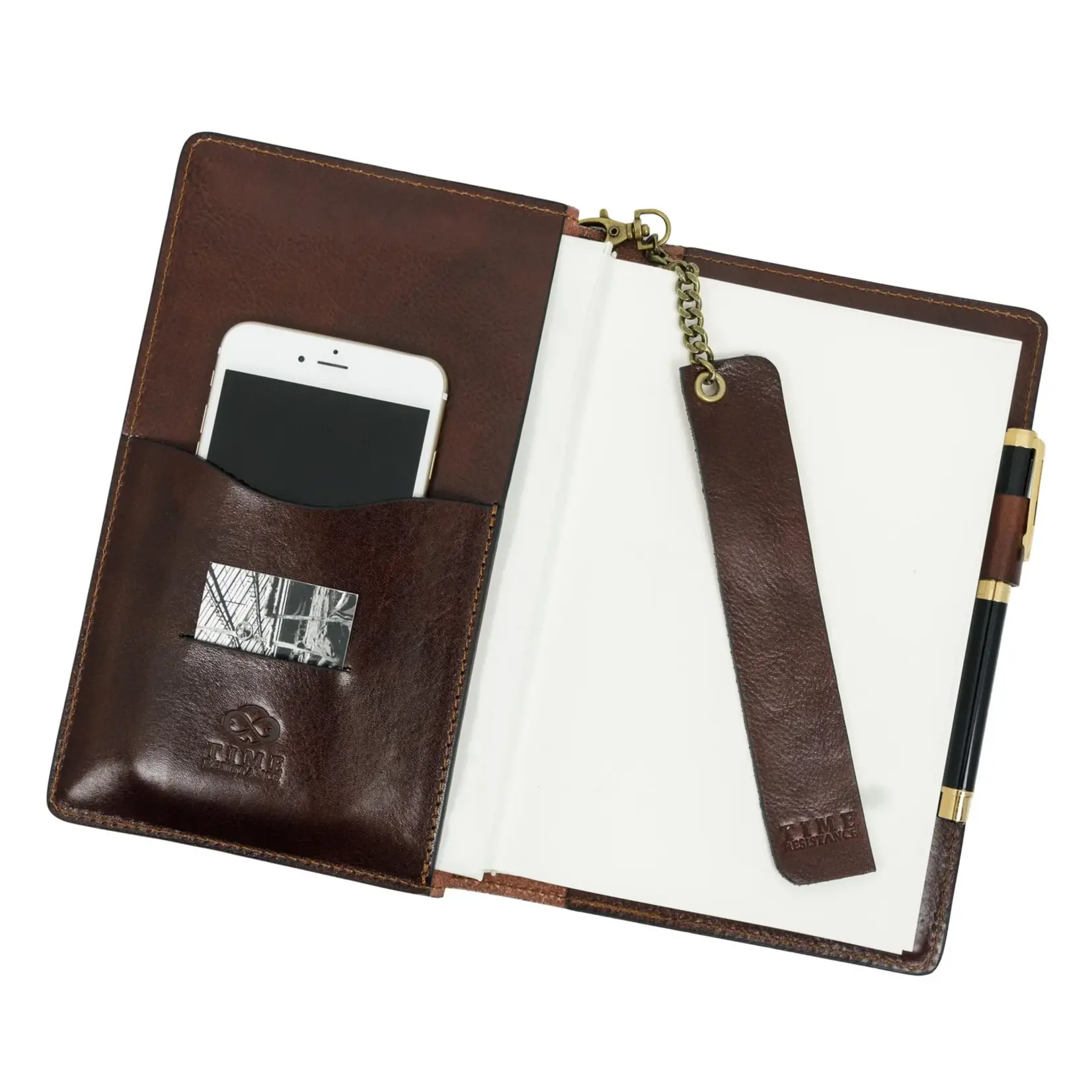 Time Resistance Leather Journal with Refillable A5 Notepad - The Diary of a Nobody-Blue