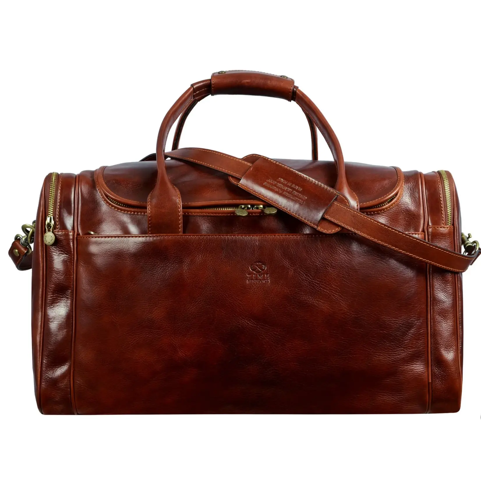 Time Resistance Large Italian Leather Duffel Bag - The Hitchhikers
