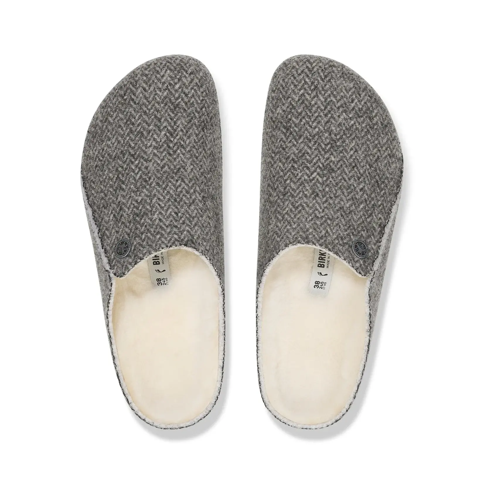 birkenstock Zermatt Shearling Herringbone Dark Grey Felt/Shearling Regular