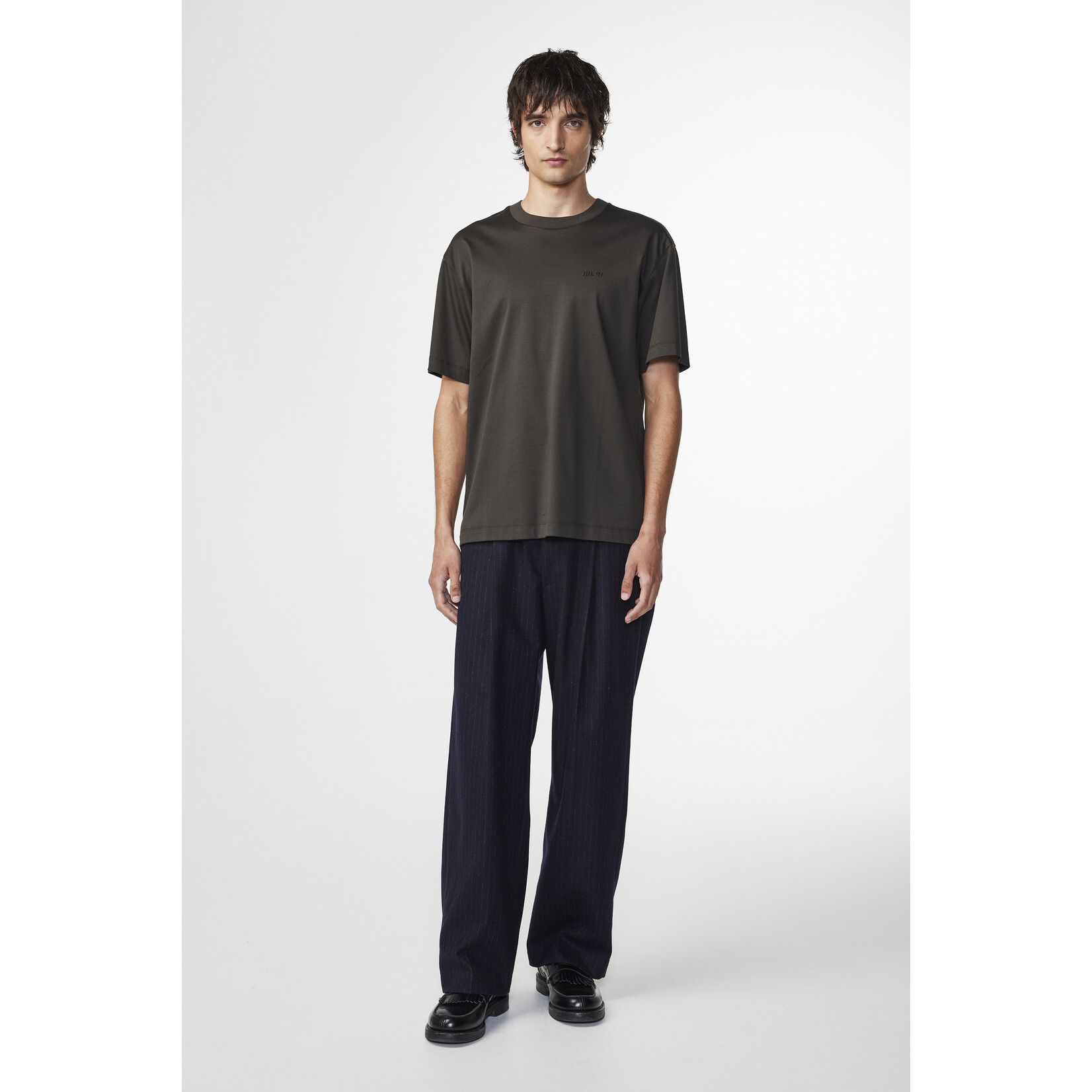 NN07 Nat Logo Tee 3525 Dark Army