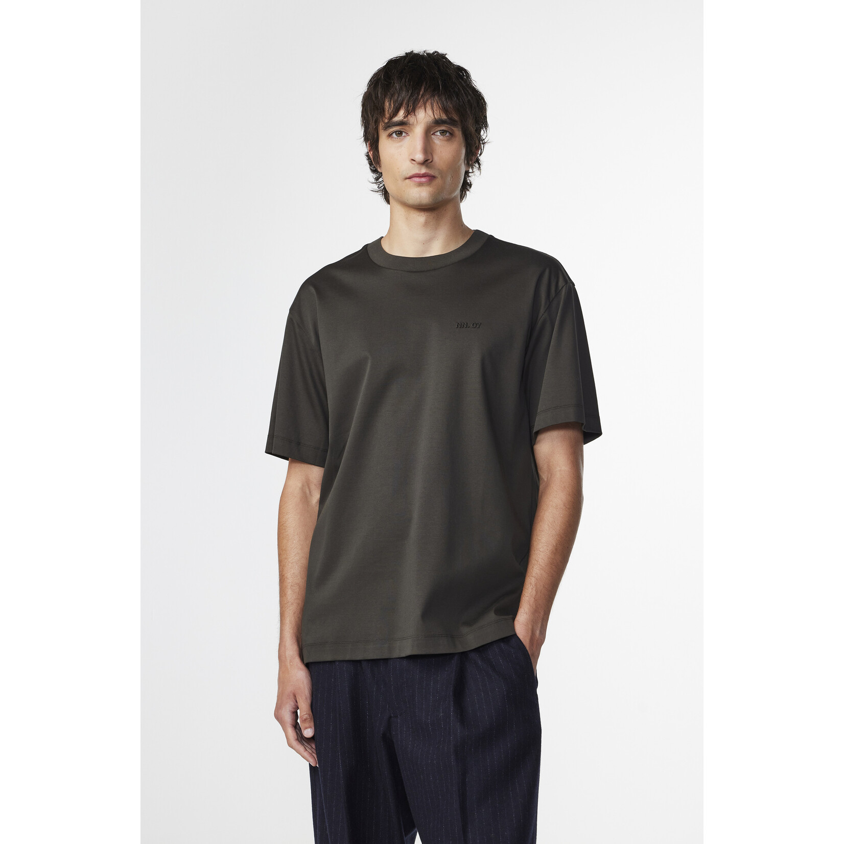 NN07 Nat Logo Tee 3525 Dark Army