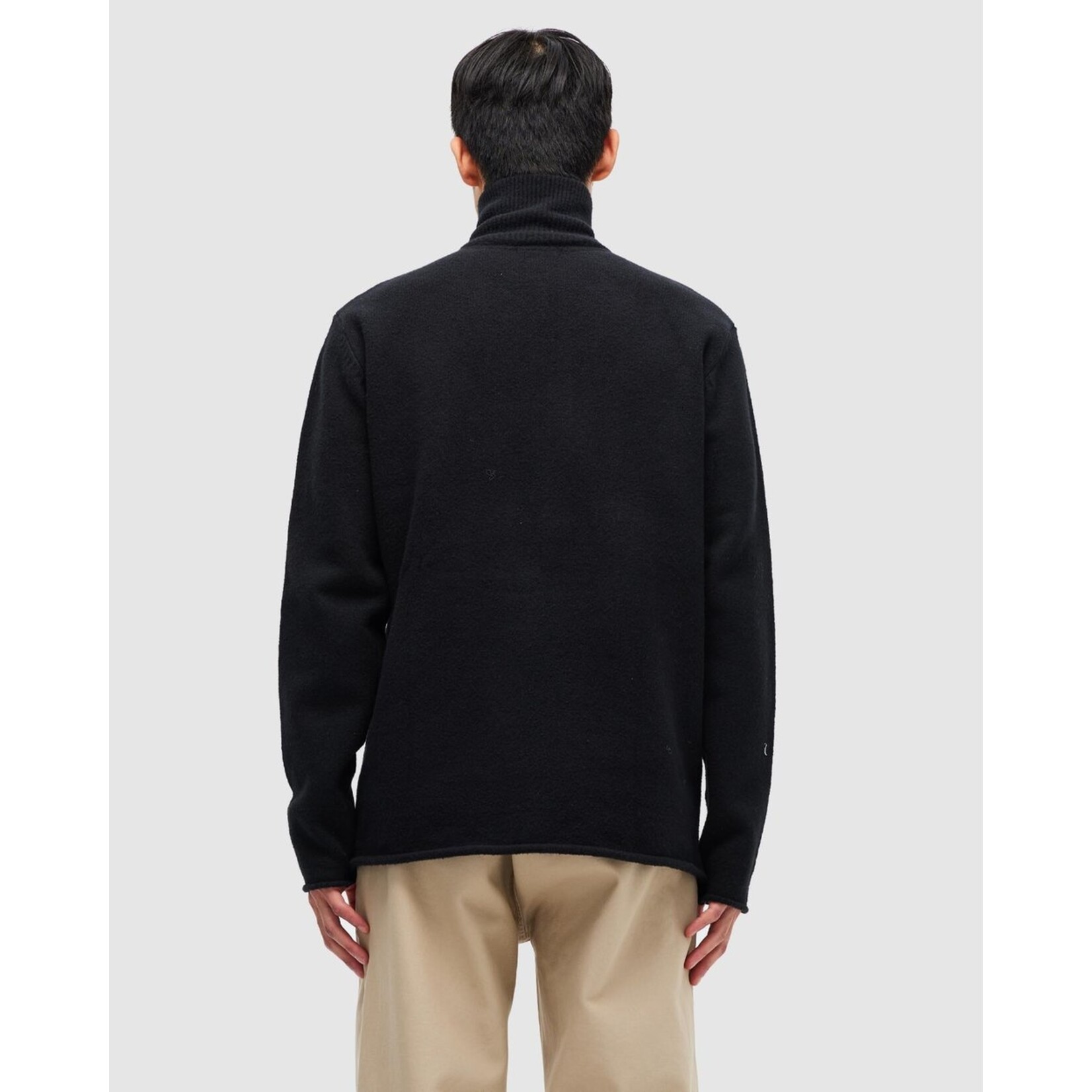 NEUW BRUSHED 3/4 ZIP KNIT Black