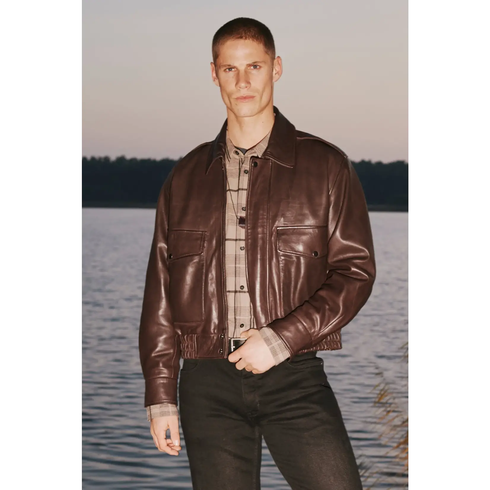 NEUW Casablanca Leather Bomber Espresso M