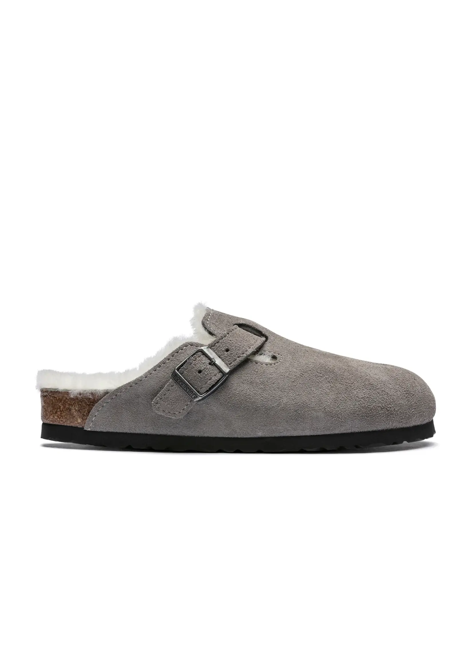 Birkenstock Boston Shearling Stone Coin Suede Leather/Shearling Regular