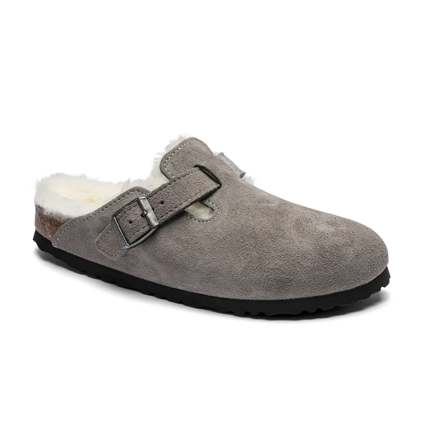 Birkenstock Boston Shearling Stone Coin Suede Leather/Shearling Regular