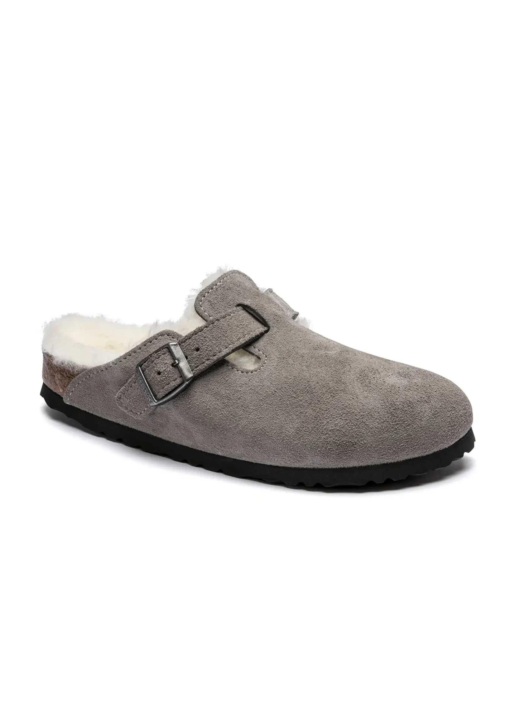 Birkenstock Boston Shearling Stone Coin Suede Leather/Shearling Regular