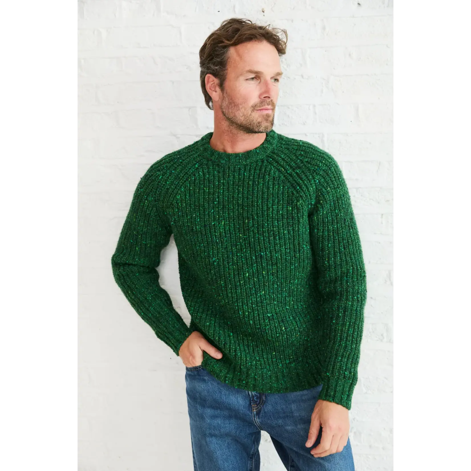 Killykeen Mens Fisherman Ribbed Crew - Green