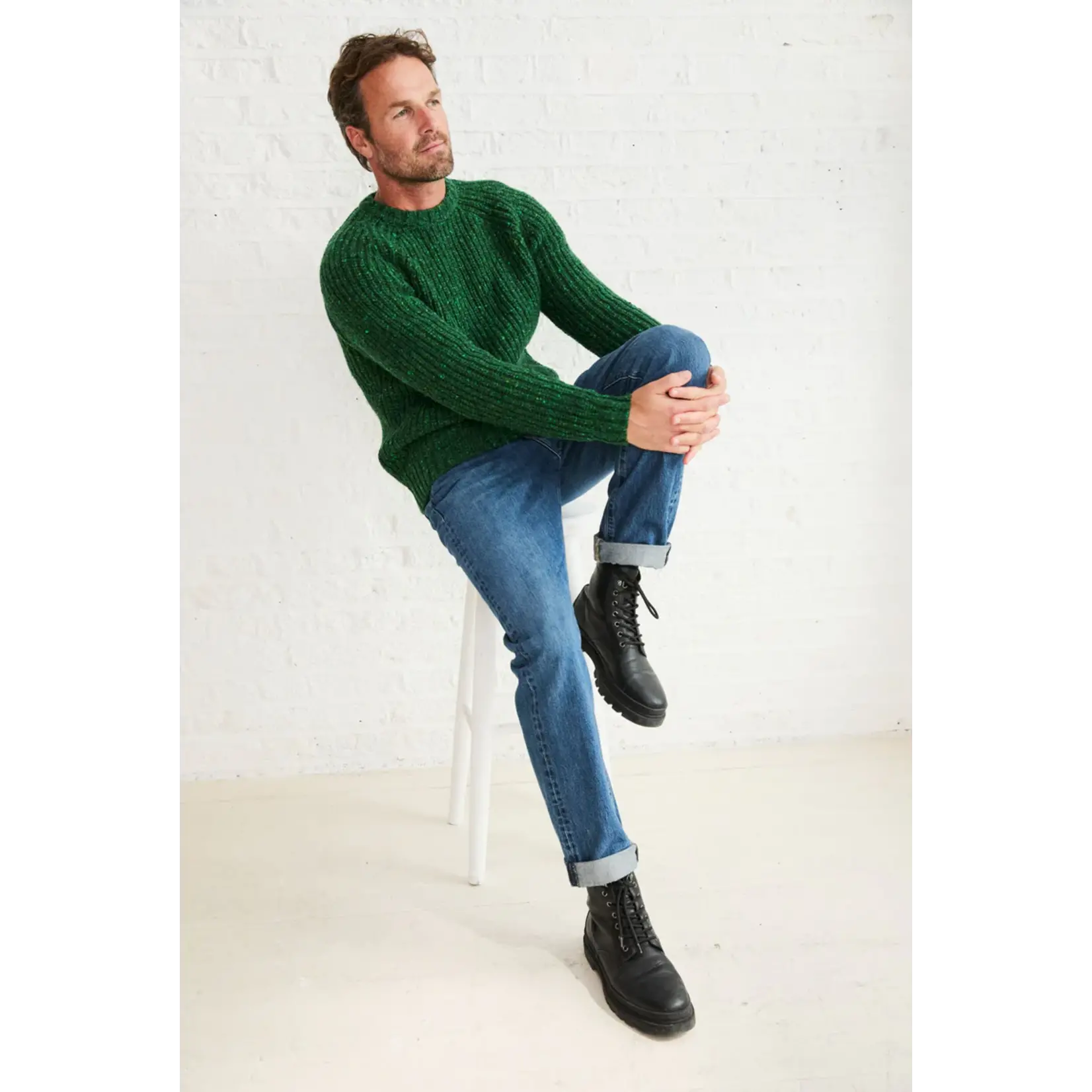 Killykeen Mens Fisherman Ribbed Crew - Green