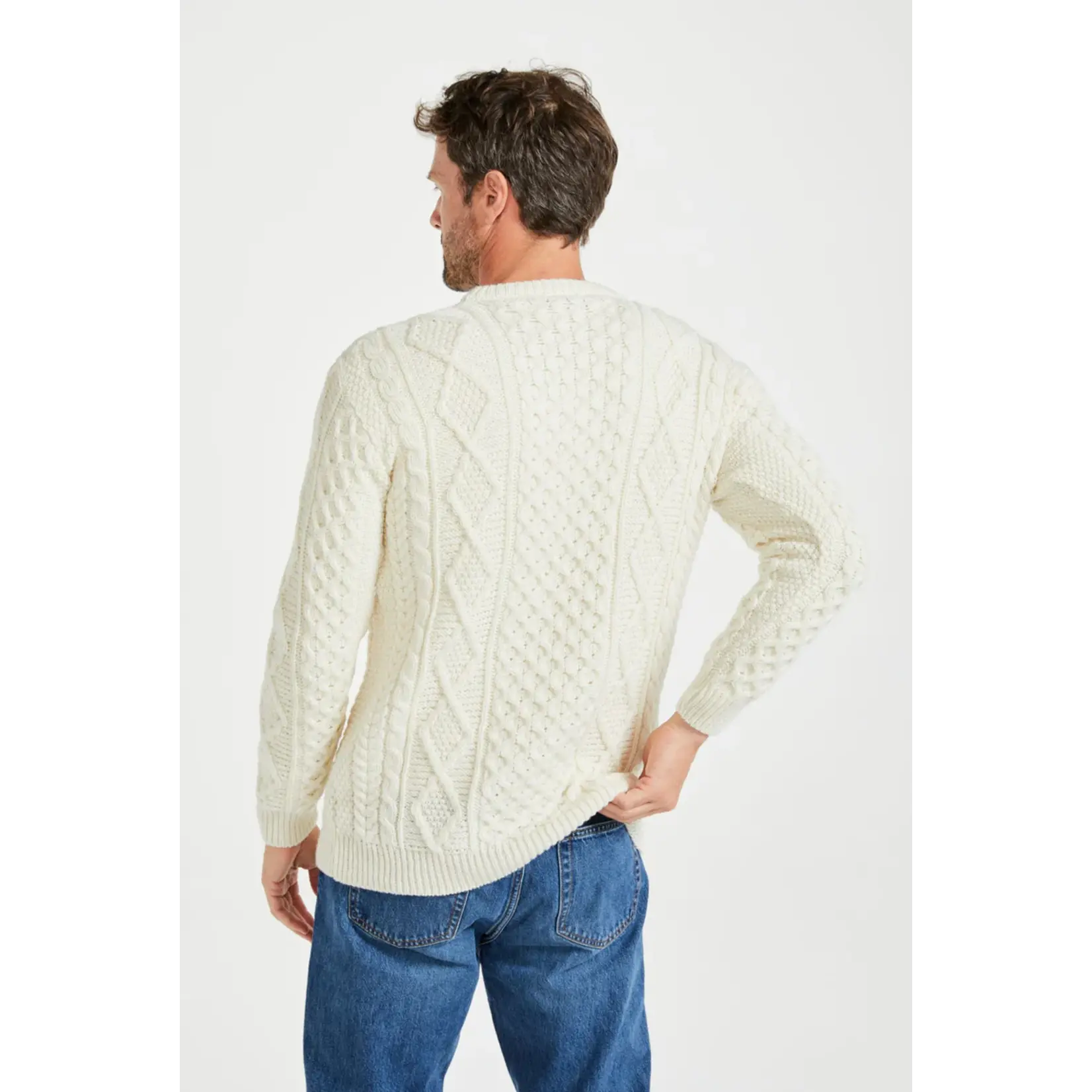 Eireann Mens Traditional Aran Supersoft sweater - Cream