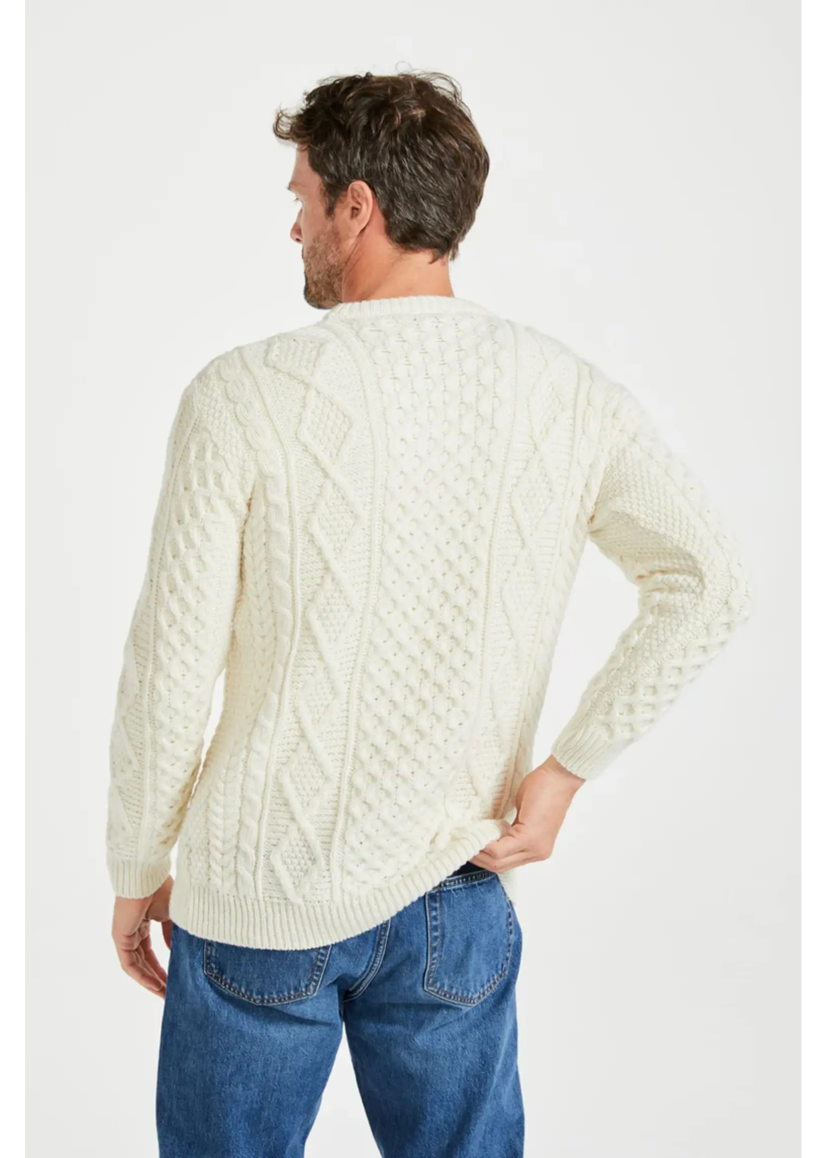 Eireann Mens Traditional Aran Supersoft sweater - Cream