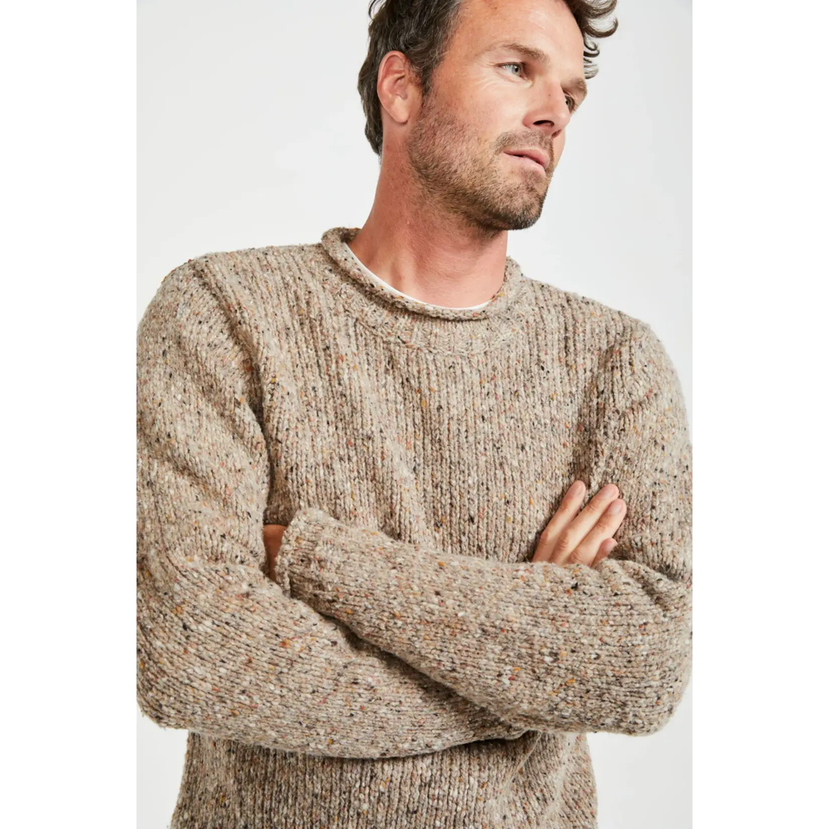 Raheen Tweed Roll Neck Men’s Sweater