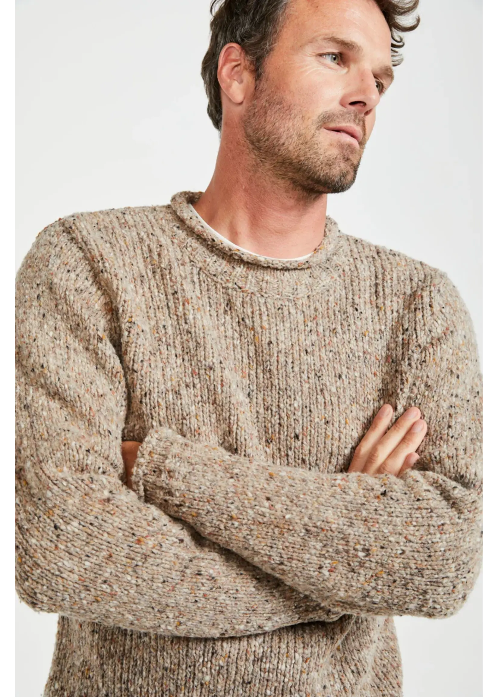 Raheen Tweed Roll Neck Men’s Sweater