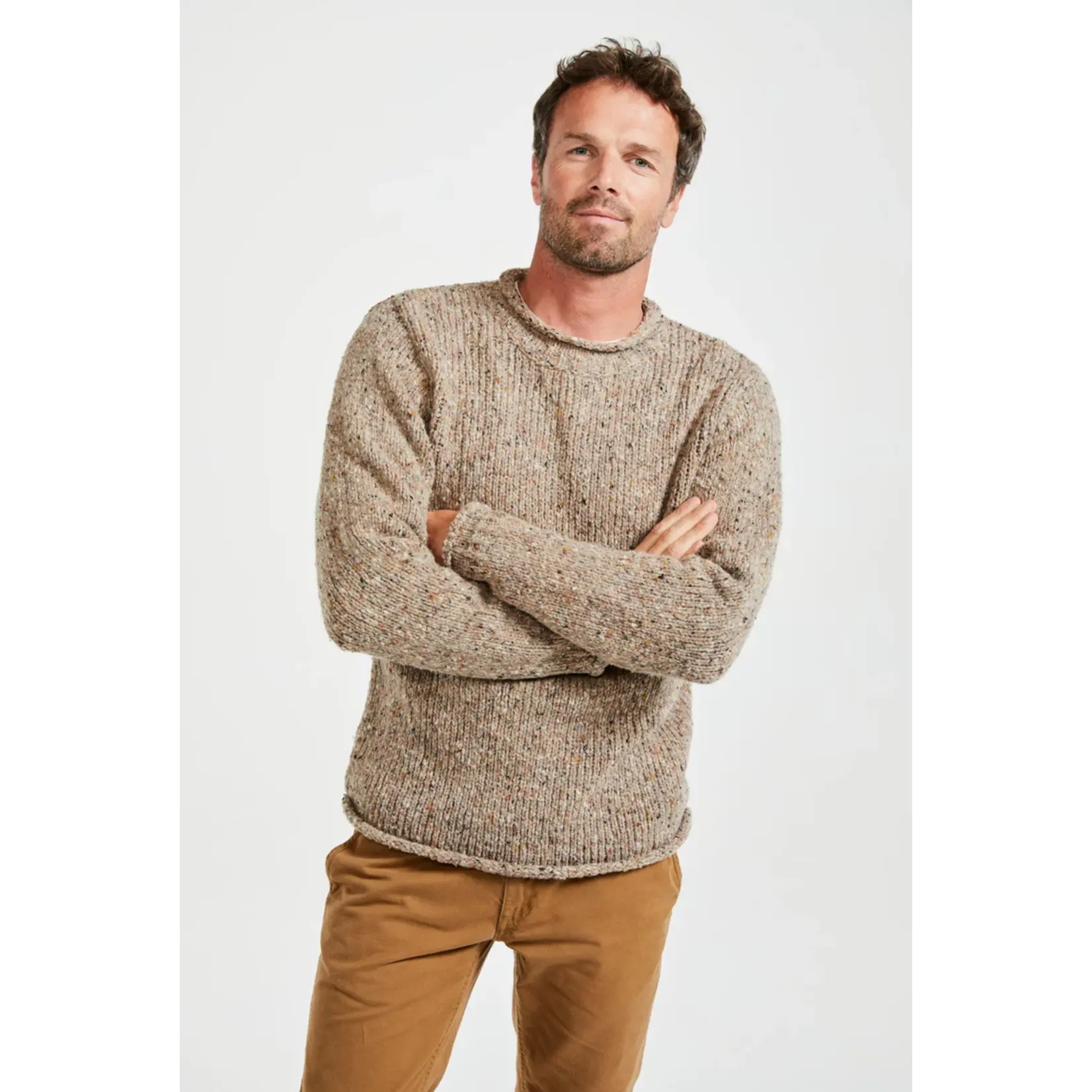 Raheen Tweed Roll Neck Men’s Sweater