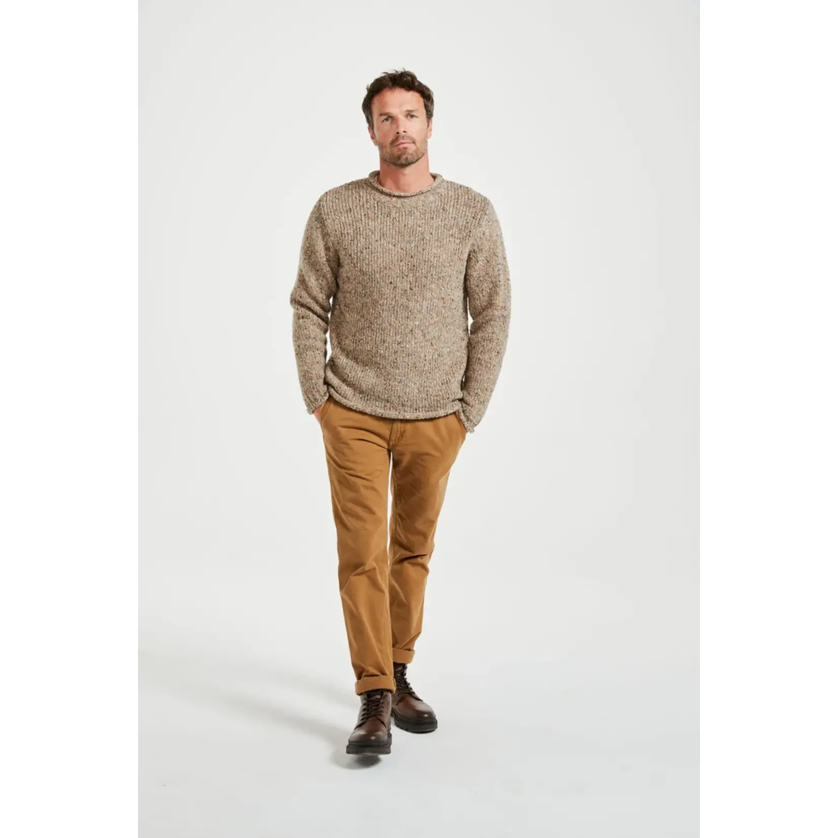 Raheen Tweed Roll Neck Men’s Sweater