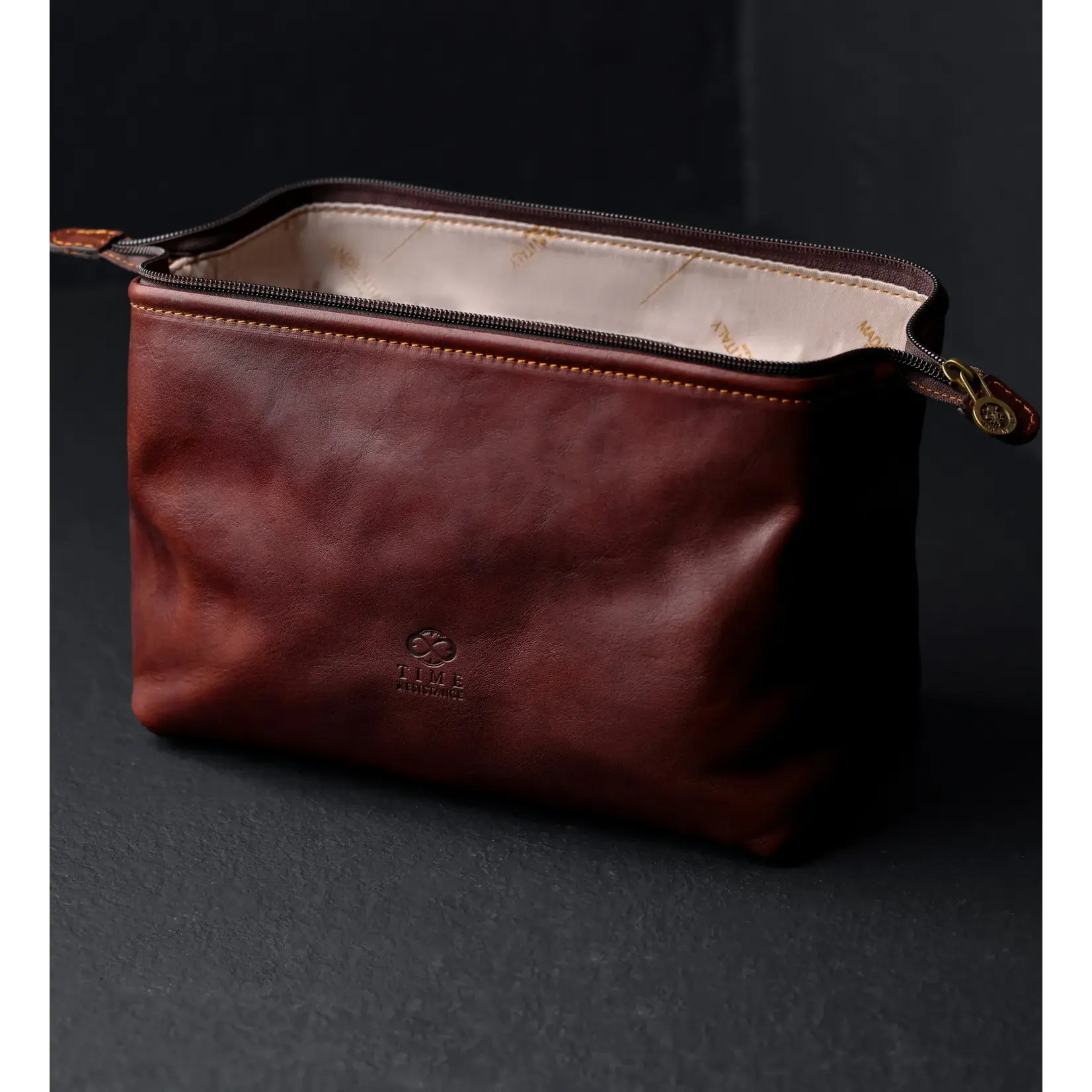 Time Resistance Leather Toiletry Bag - Four Past Midnight
