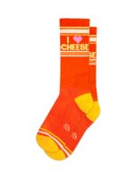 Gumball Poodle I ❤️ Cheese Gym Crew Socks - Foodie Gift