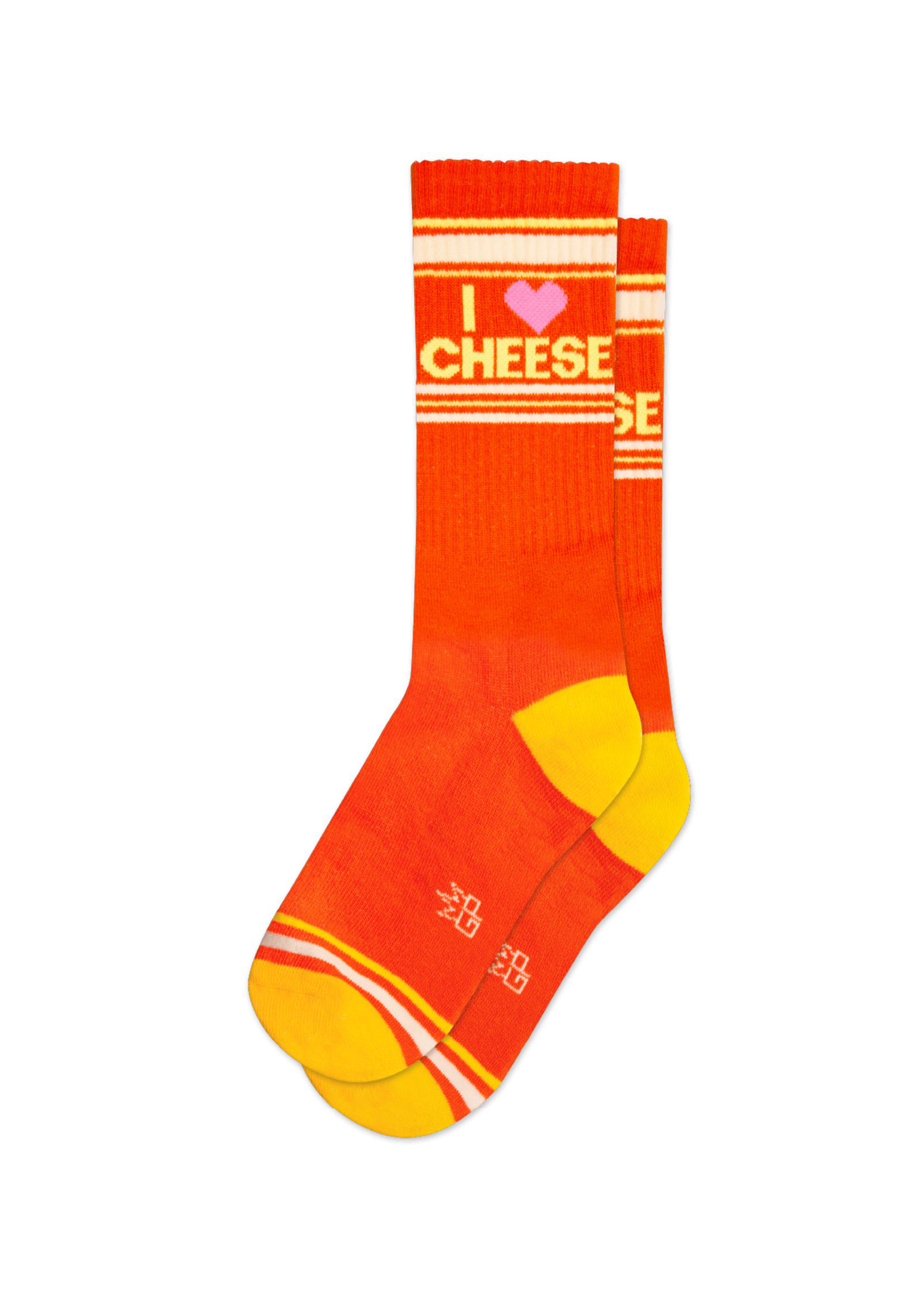 Gumball Poodle I ❤️ Cheese Gym Crew Socks - Foodie Gift