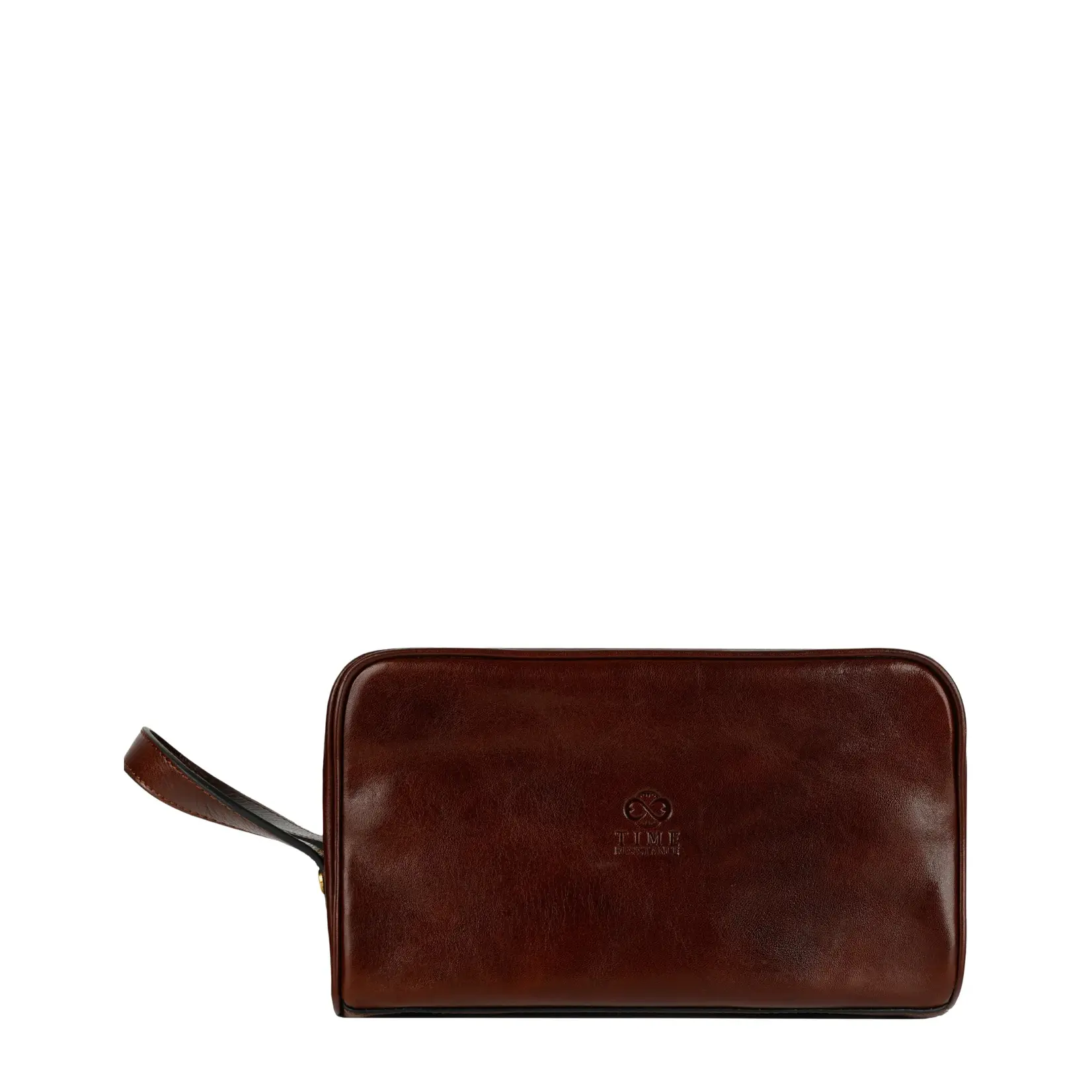 Time Resistance Leather Cosmetic Bag Dopp Kit - All the Kings Men- Blue