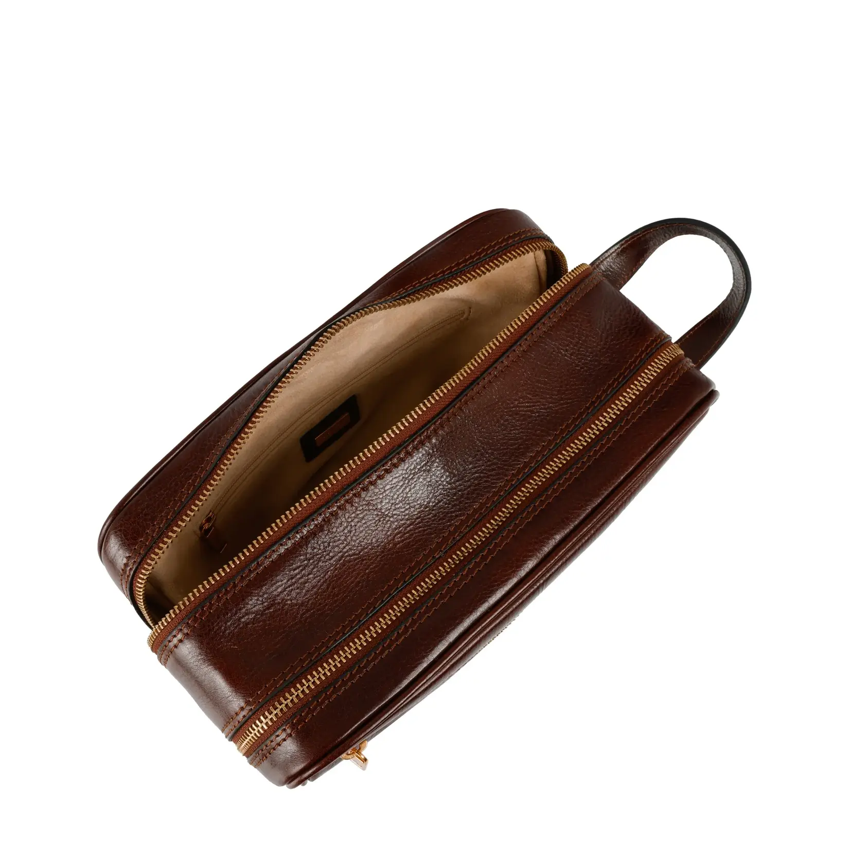 Time Resistance Leather Cosmetic Bag Dopp Kit - All the Kings Men- Blue