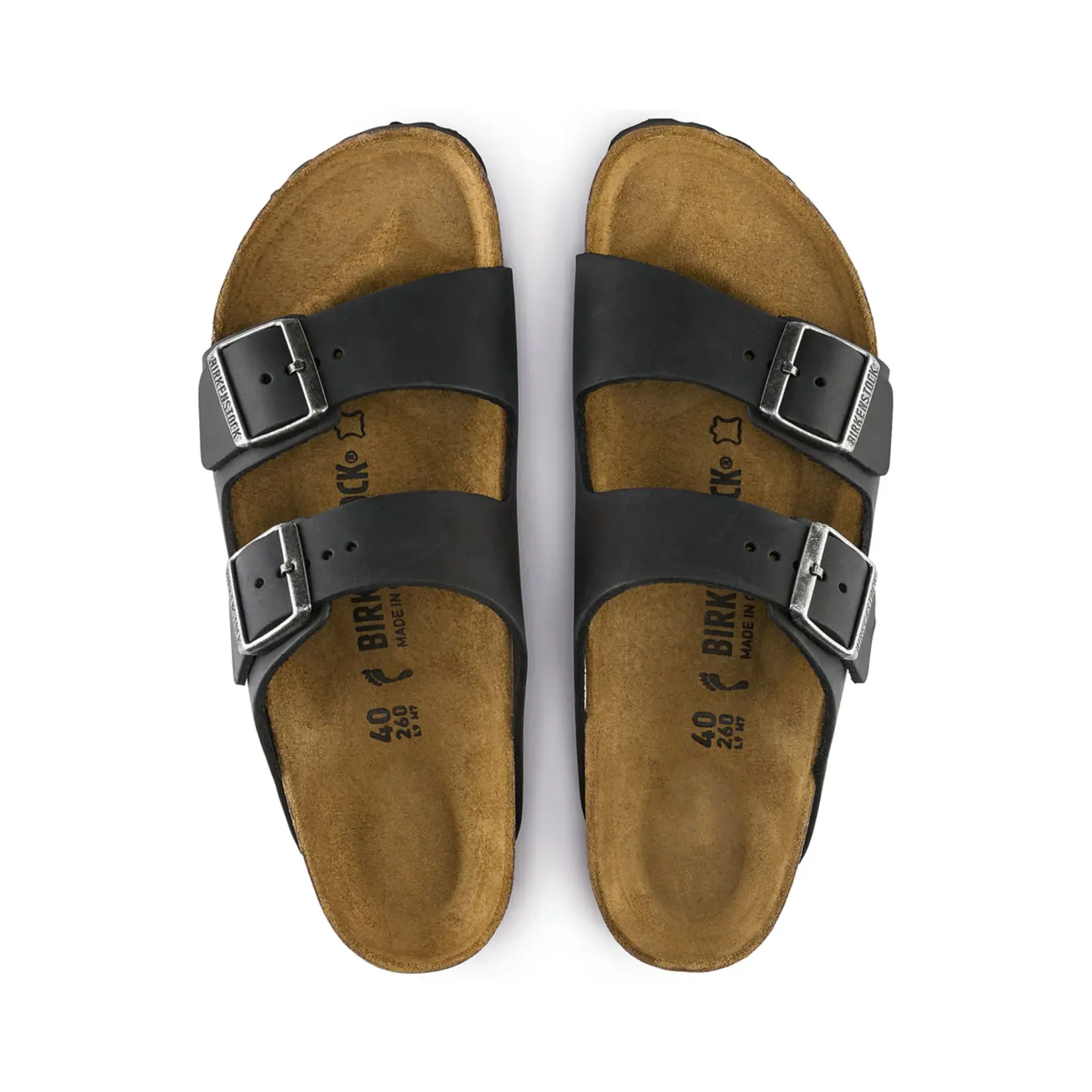 Birkenstock Arizona Black Oiled Leather Regular