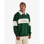 Malbon BENNETT KNIT POLO SWEATER - FOREST