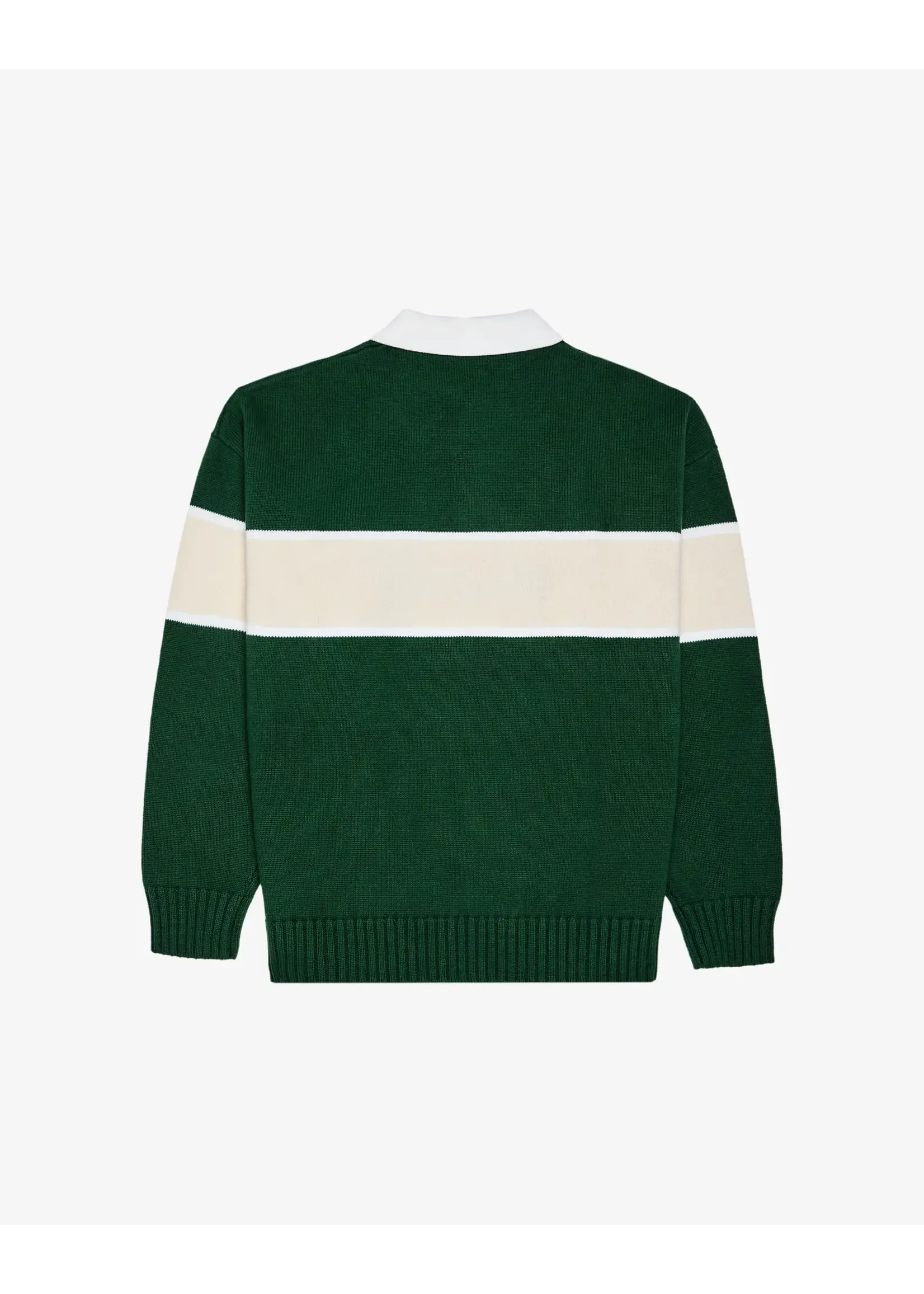 Malbon BENNETT KNIT POLO SWEATER - FOREST