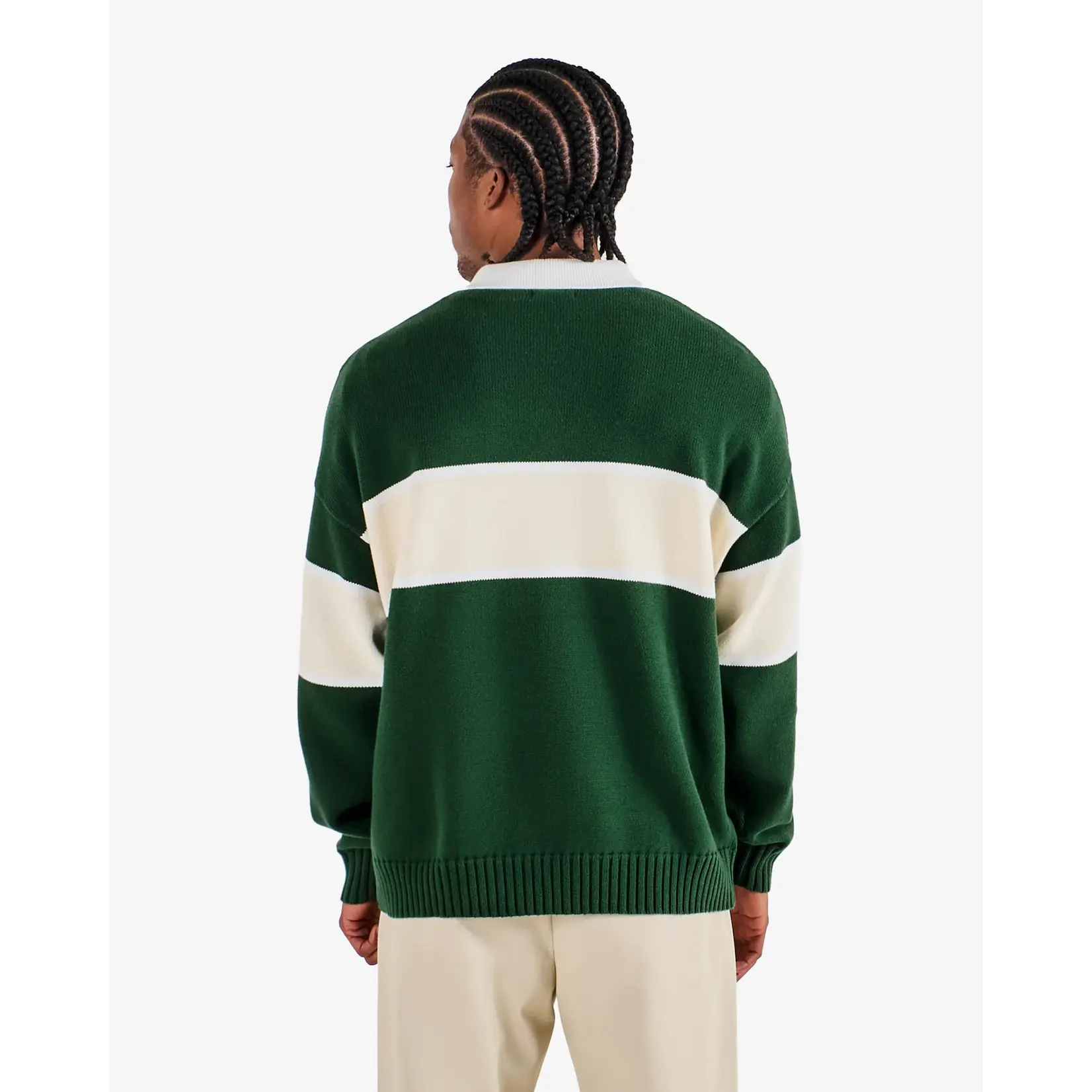 Malbon BENNETT KNIT POLO SWEATER - FOREST